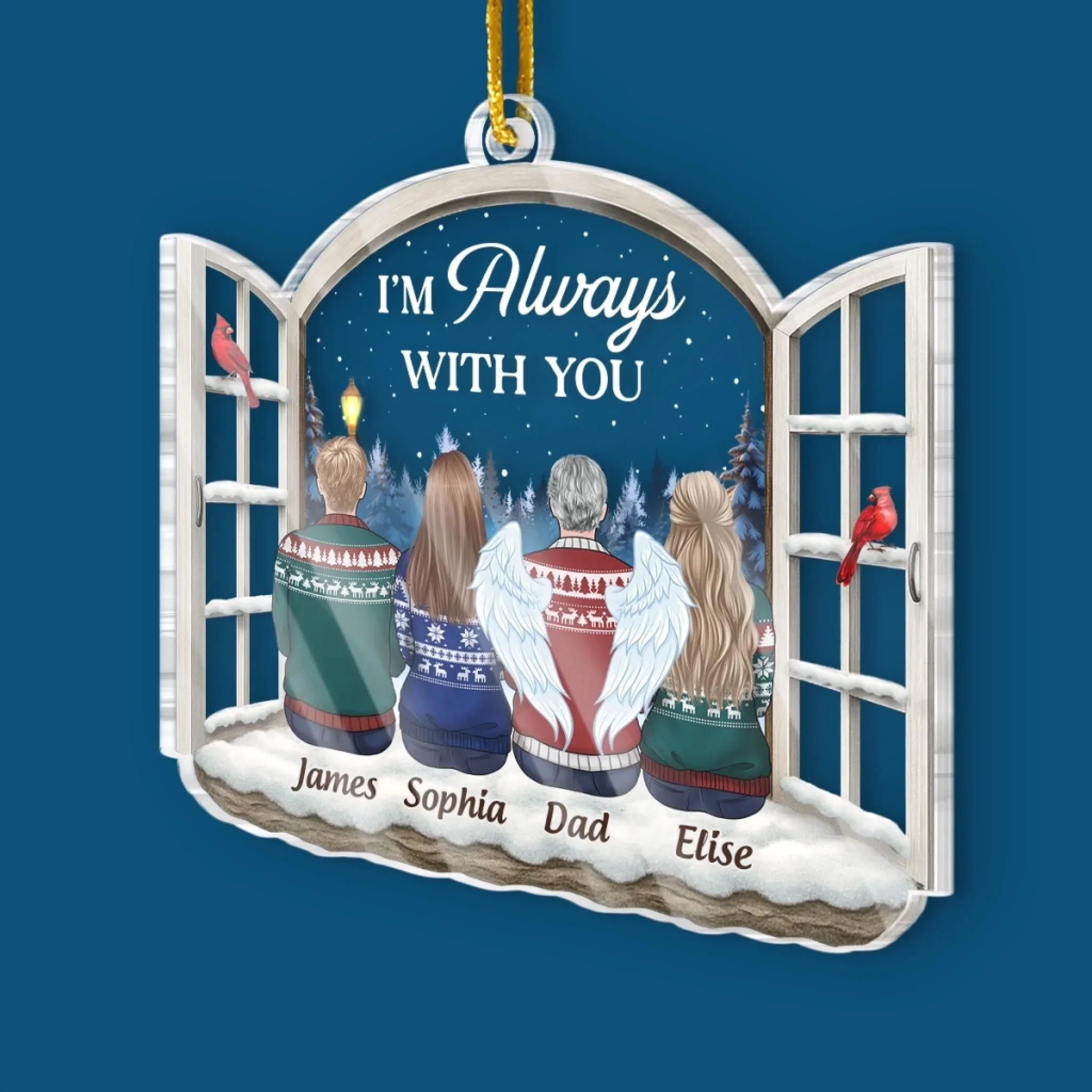 Custom Acrylic Ornament - Personalized Christmas Memorial Sympathy Gifts For Loss Of Mom, Dad - Forever With You - Image 3