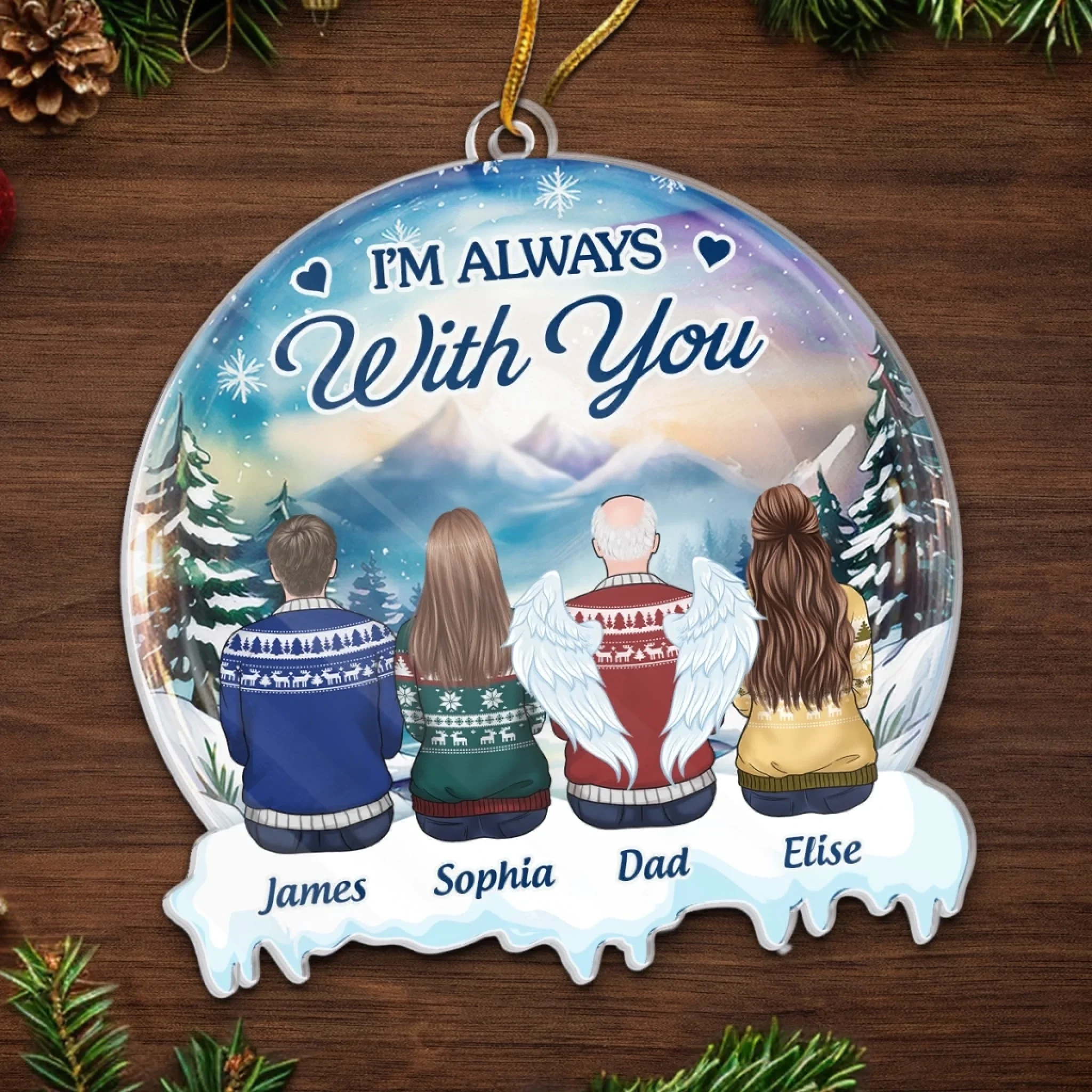 Custom Acrylic Ornament - Personalized Christmas Memorial Sympathy Gifts For Loss Of Mom, Dad - Love Remains Though You Are Gone - Image 5