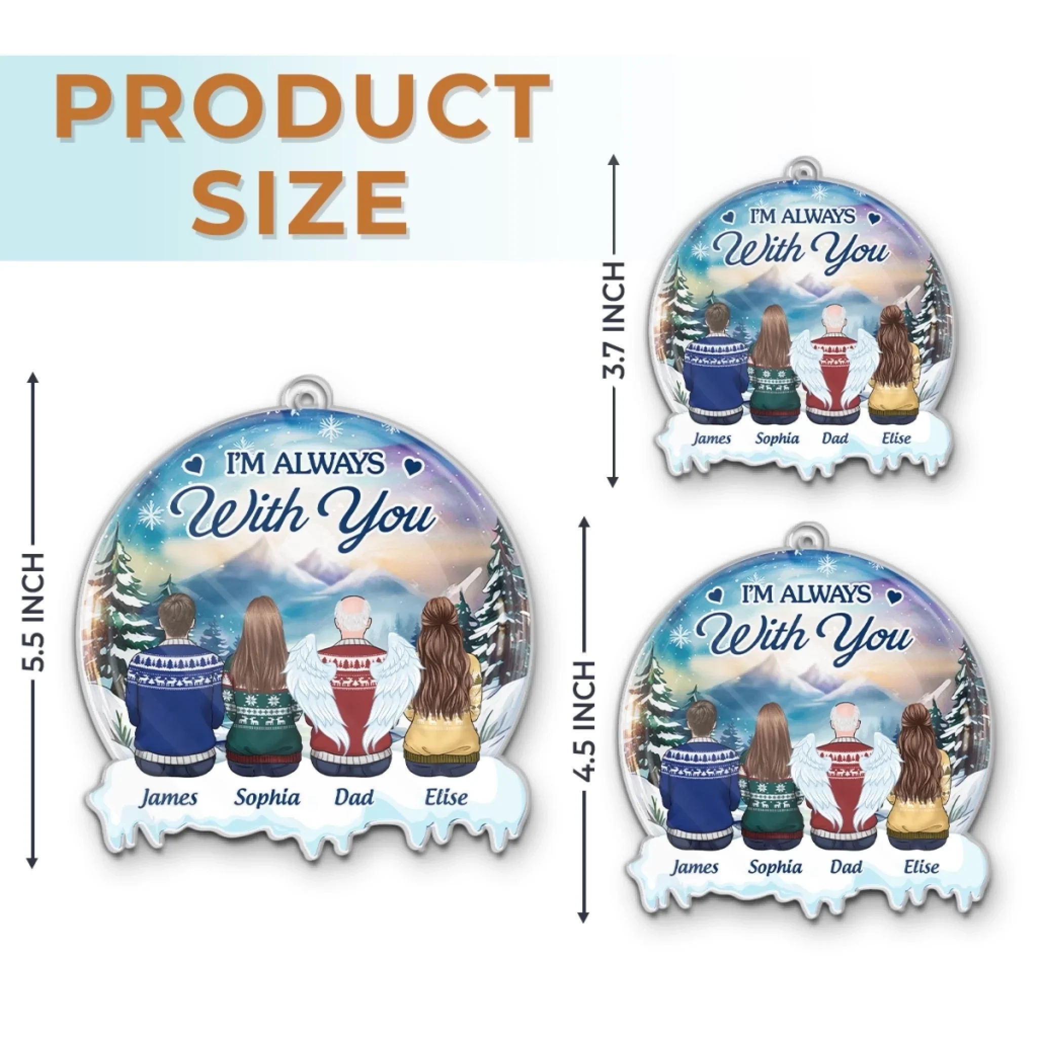 Custom Acrylic Ornament - Personalized Christmas Memorial Sympathy Gifts For Loss Of Mom, Dad - Love Remains Though You Are Gone - Image 6