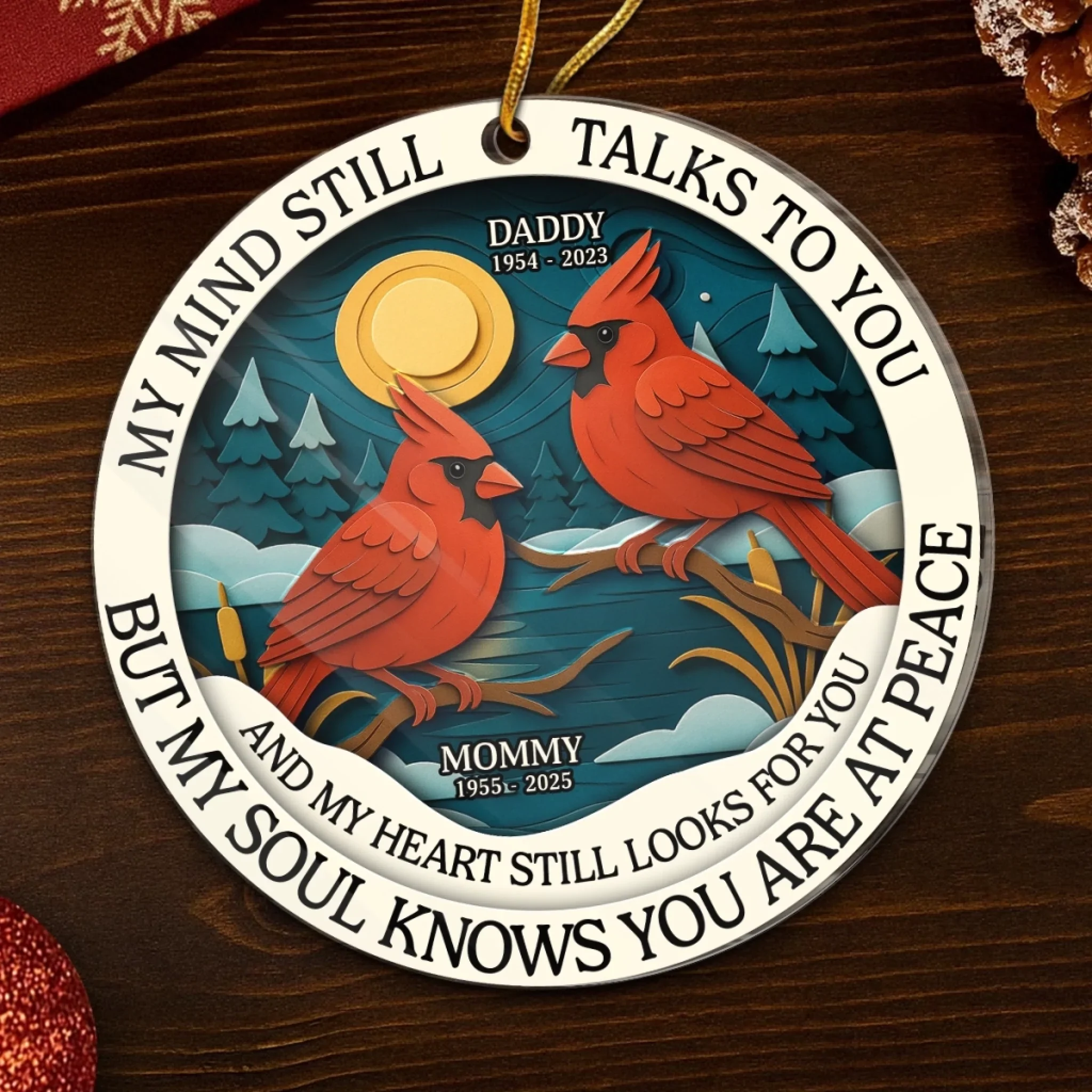 Custom Acrylic Ornament - Personalized Christmas Memorial Sympathy Gifts For Loss Of Mom, Dad - Never Gone From Me - Image 5