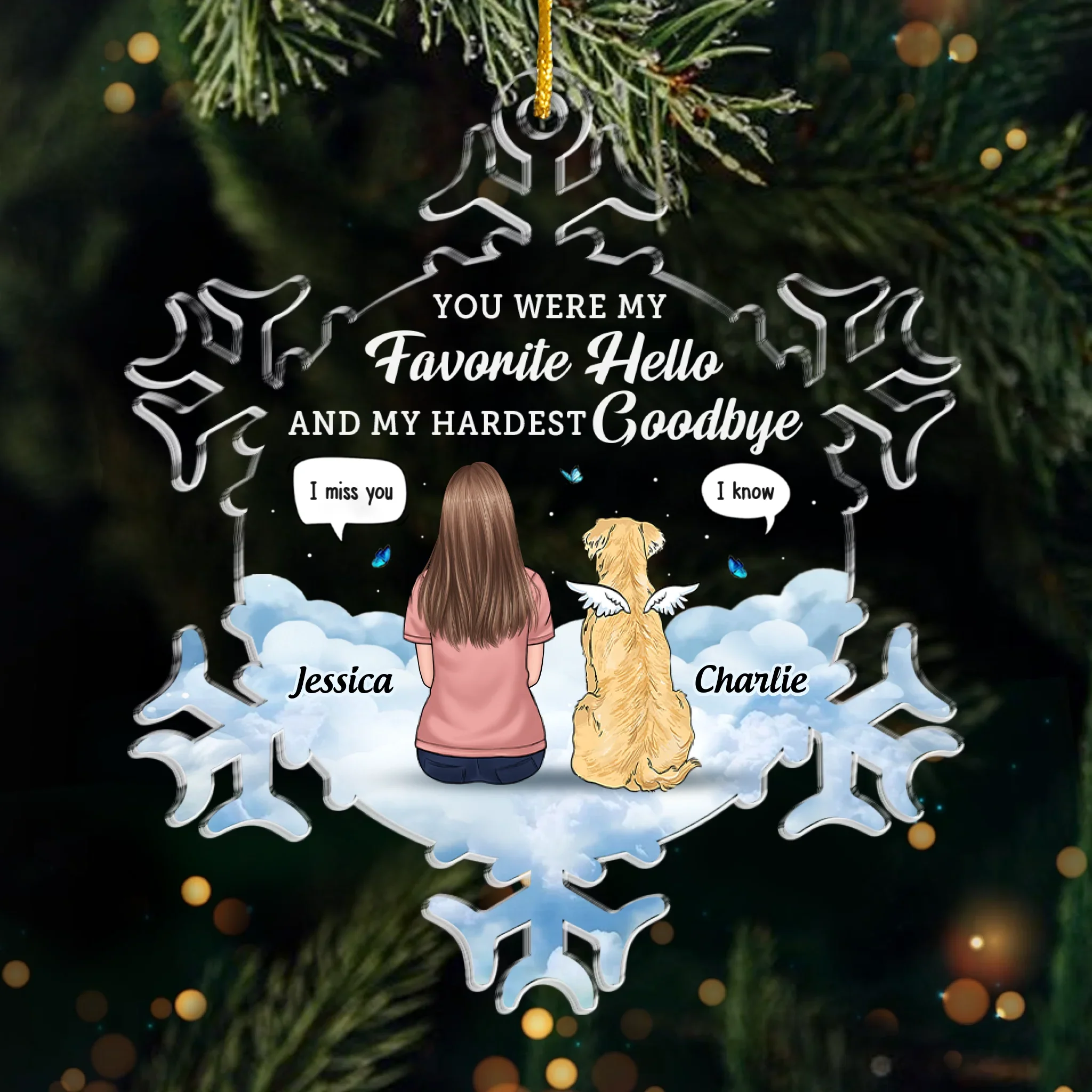 Custom Acrylic Ornament - Personalized Pet Christmas Memorial Sympathy Gifts For Dogs - Your Love Lives On - Image 2