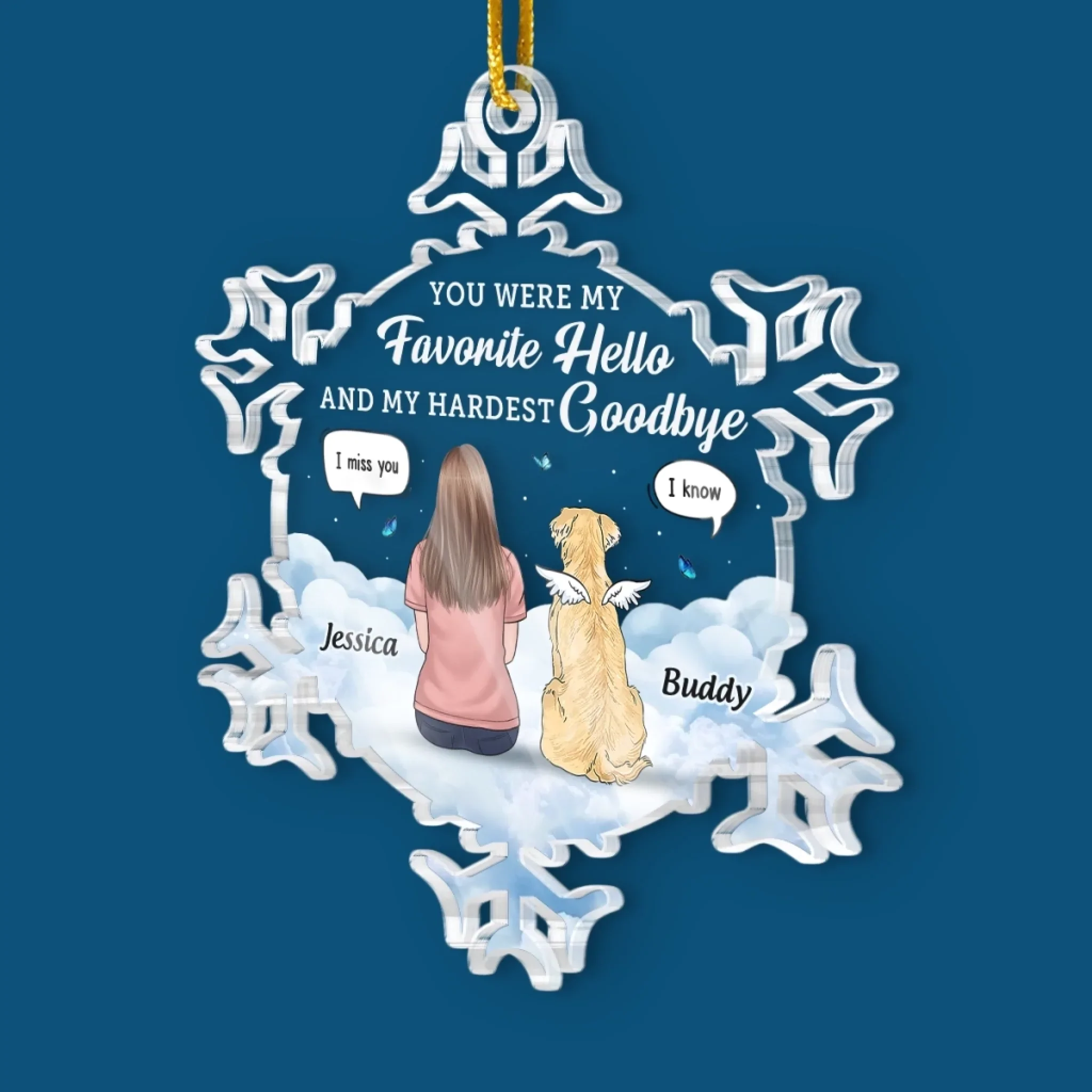 Custom Acrylic Ornament - Personalized Pet Christmas Memorial Sympathy Gifts For Dogs - Your Love Lives On - Image 3