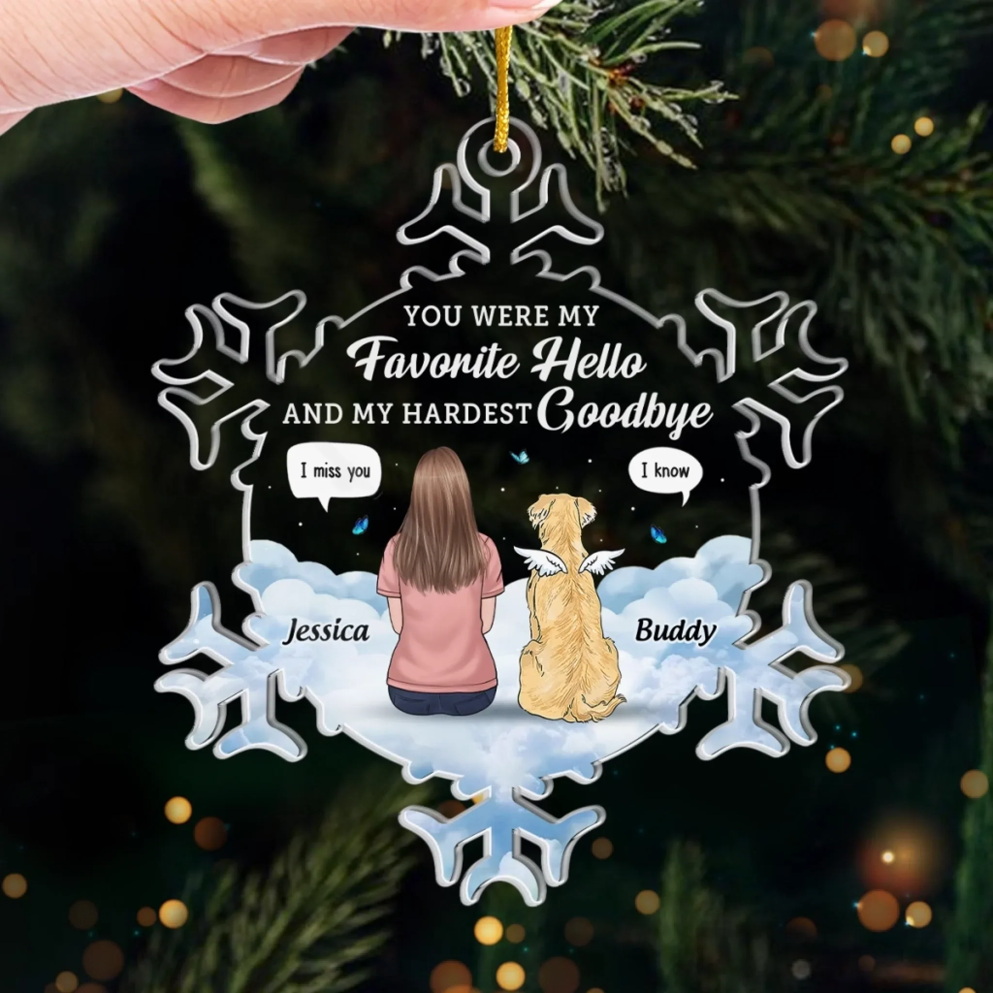 Custom Acrylic Ornament - Personalized Pet Christmas Memorial Sympathy Gifts For Dogs - Your Love Lives On - Image 4