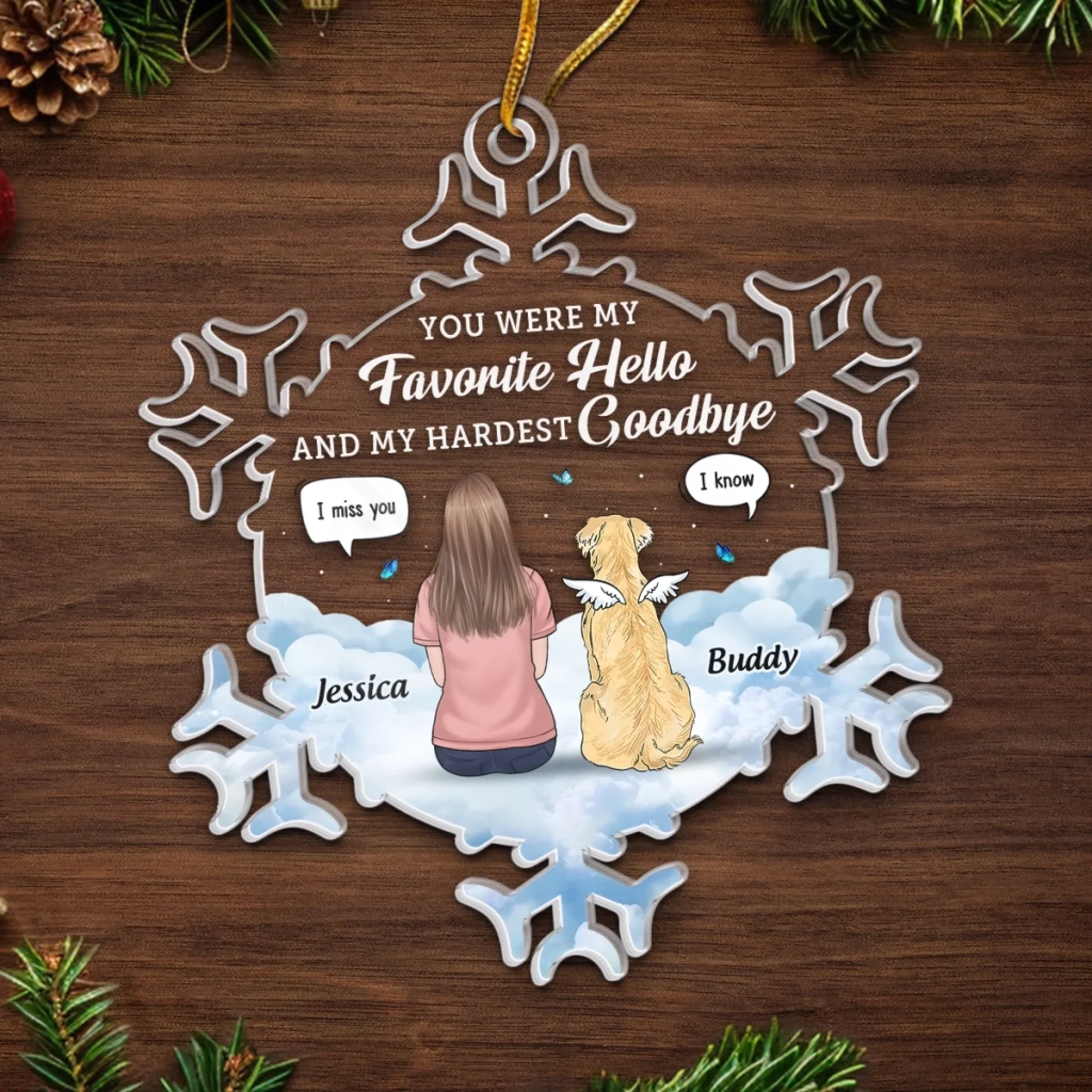 Custom Acrylic Ornament - Personalized Pet Christmas Memorial Sympathy Gifts For Dogs - Your Love Lives On - Image 5