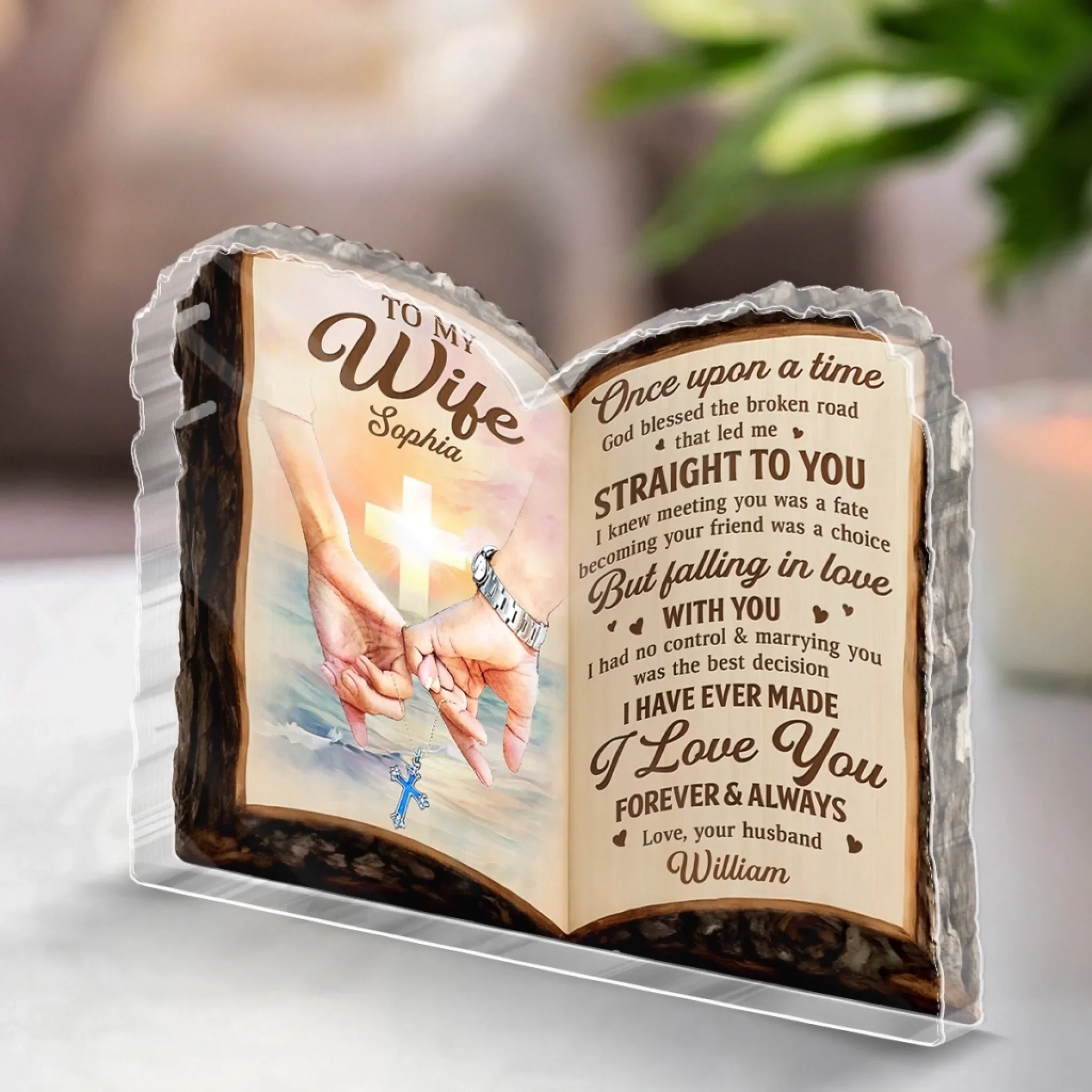 Custom Acrylic Plaque - Personalized Anniversary Wedding Gifts For Husband And Wife, Him And Her - Our Love Story Still My Favorite - Image 4
