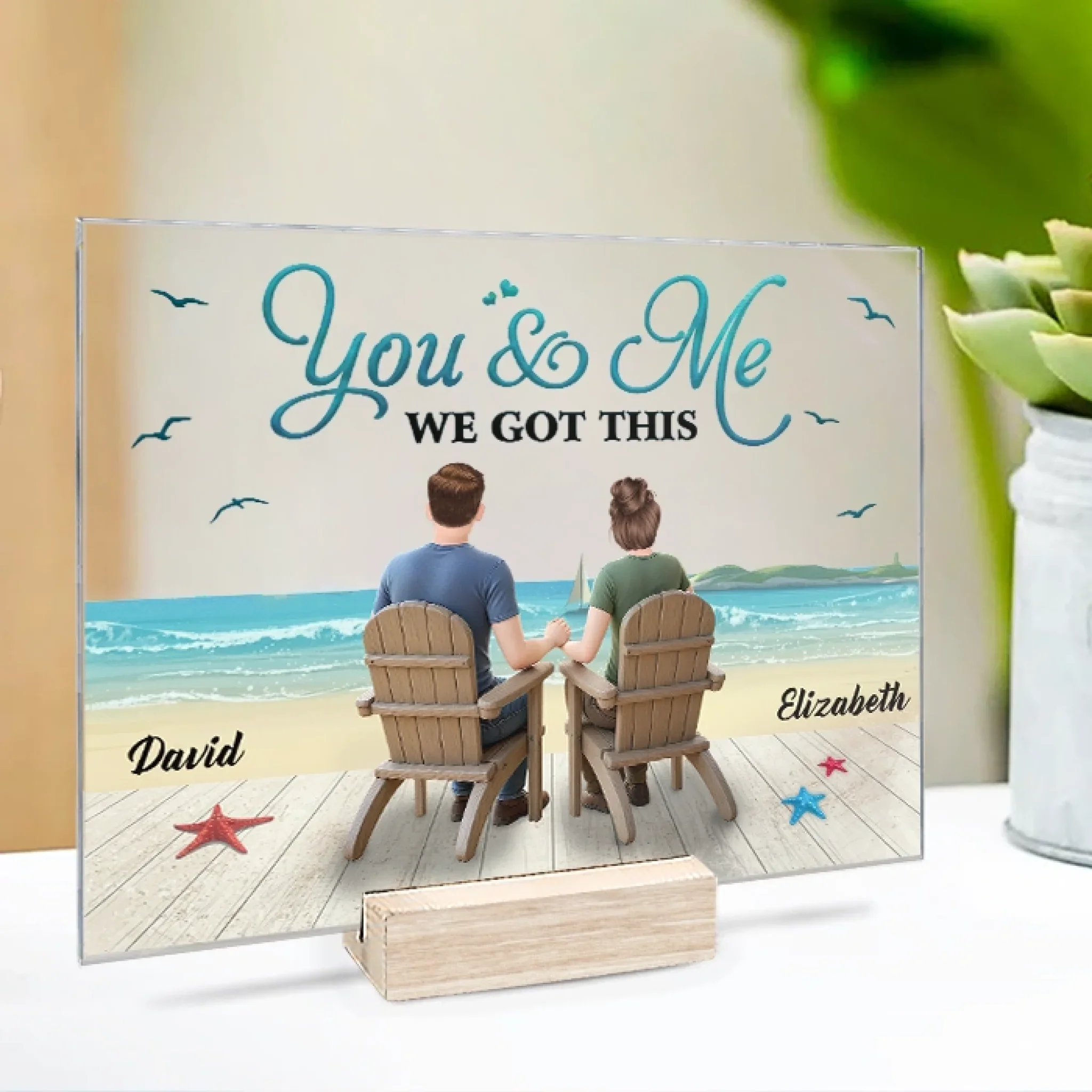 Custom Acrylic Plaque With Stand - Personalized Anniversary Wedding Gifts For Husband And Wife, Him And Her - Every Road Led Me Here - Image 4