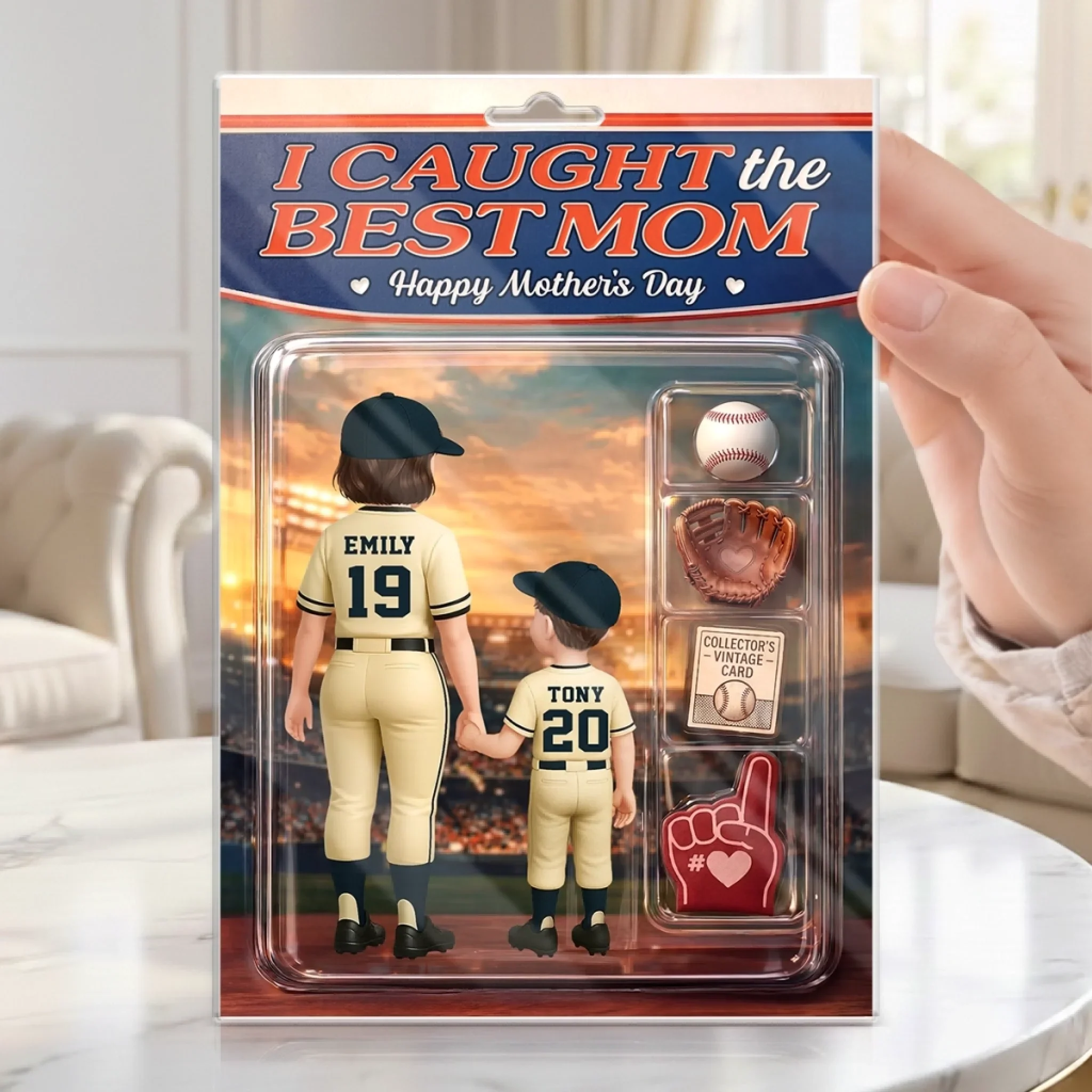 Custom Action Figure Acrylic Plaque - Personalized Mother's Day Birthday Gifts For Baseball Mom, Grandma - The GOAT Of Game Day - Image 3