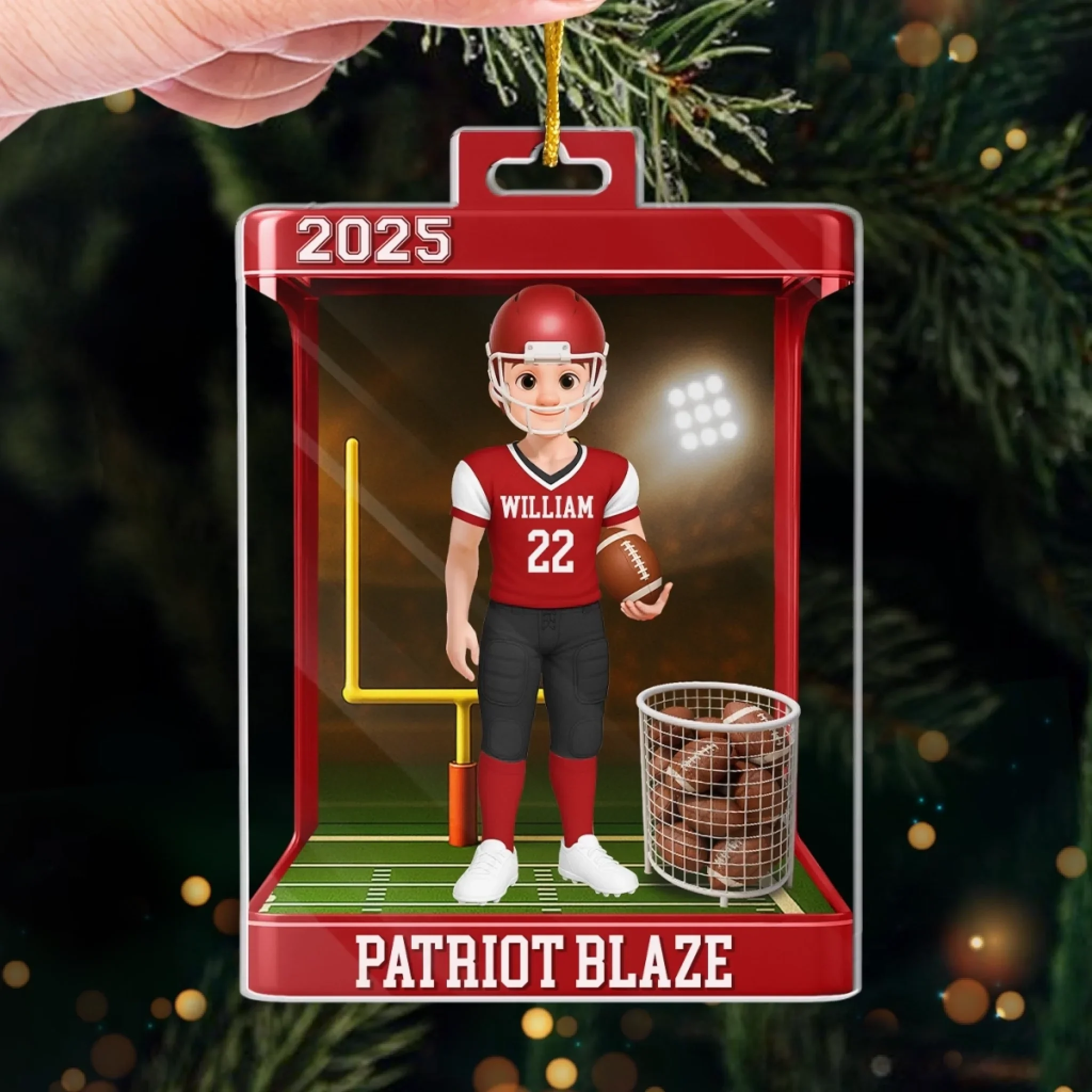 Custom American Football Acrylic Ornament - Personalized Christmas Birthday American Football Gifts For Football Lovers, Sports Fans, Sports Lovers - Born To Play - Image 4