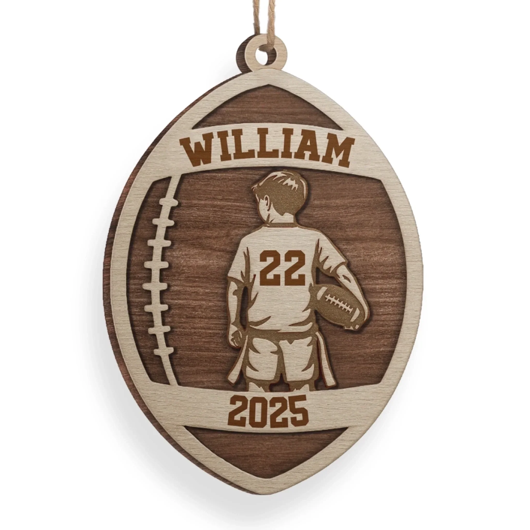 Custom American Football Wood Ornament -Personalized Gift For Birthday, Football Football Lovers, NFL Fans, Sport Lovers, Senior Graduation Gift, Christmas Gifts, Christmas Decoration - Born To Play - Image 3