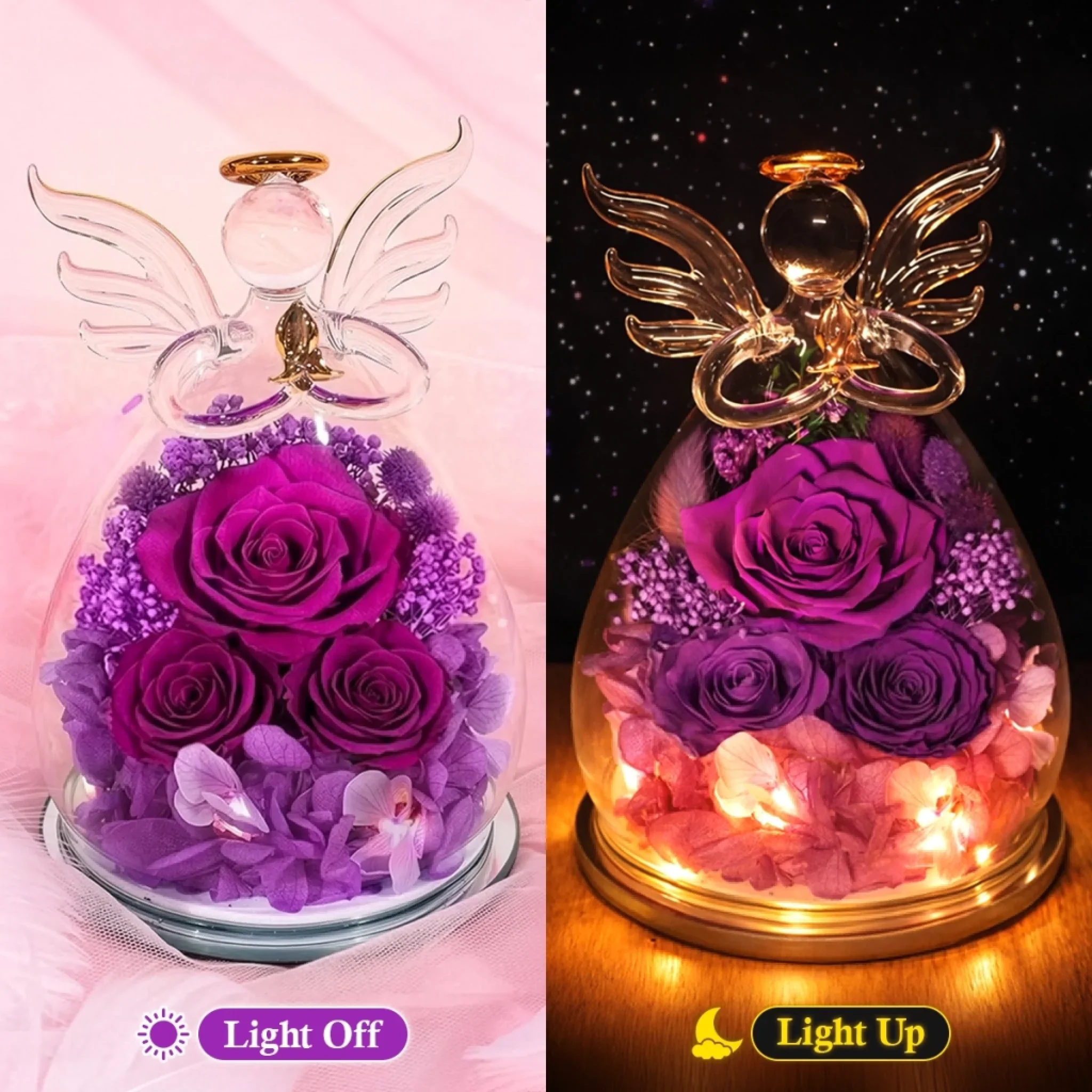 Custom Angel Glass Dome With Preserved Flowers - Personalized Mother's Day Birthday Gifts For Mom, Daughter - You Makes Life Sweeter - Image 6