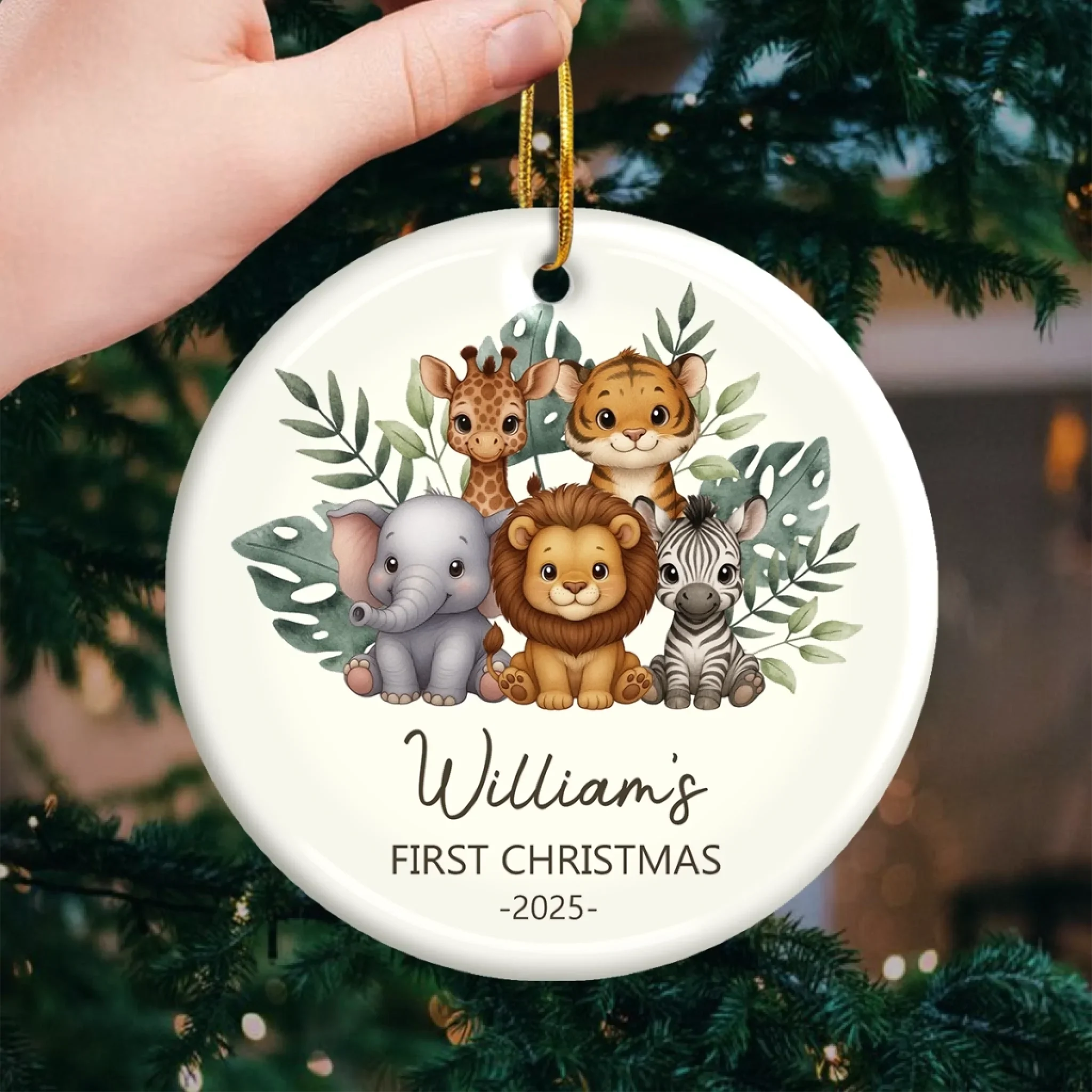 Custom Baby First Christmas Ceramic Ornament - Personalized Christmas Baby Shower, Gender Reveal Gifts For New Moms, New Dads, New Parents - New Life New Joy - Image 3