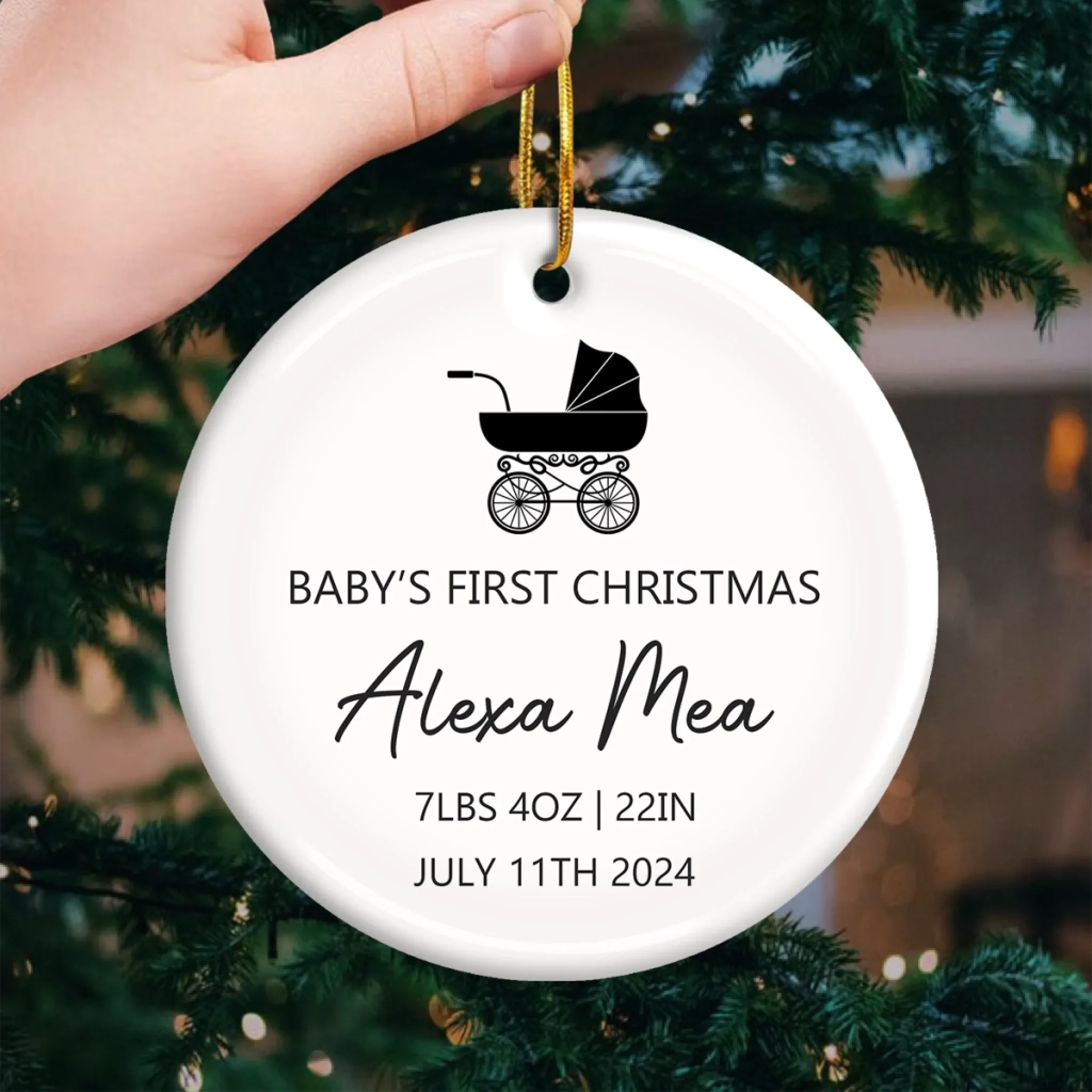 Custom Baby First Christmas Ceramic Ornament - Personalized Christmas Baby Shower, Gender Reveal Gifts For New Moms, New Dads, New Parents - Our Little Wonder - Image 3