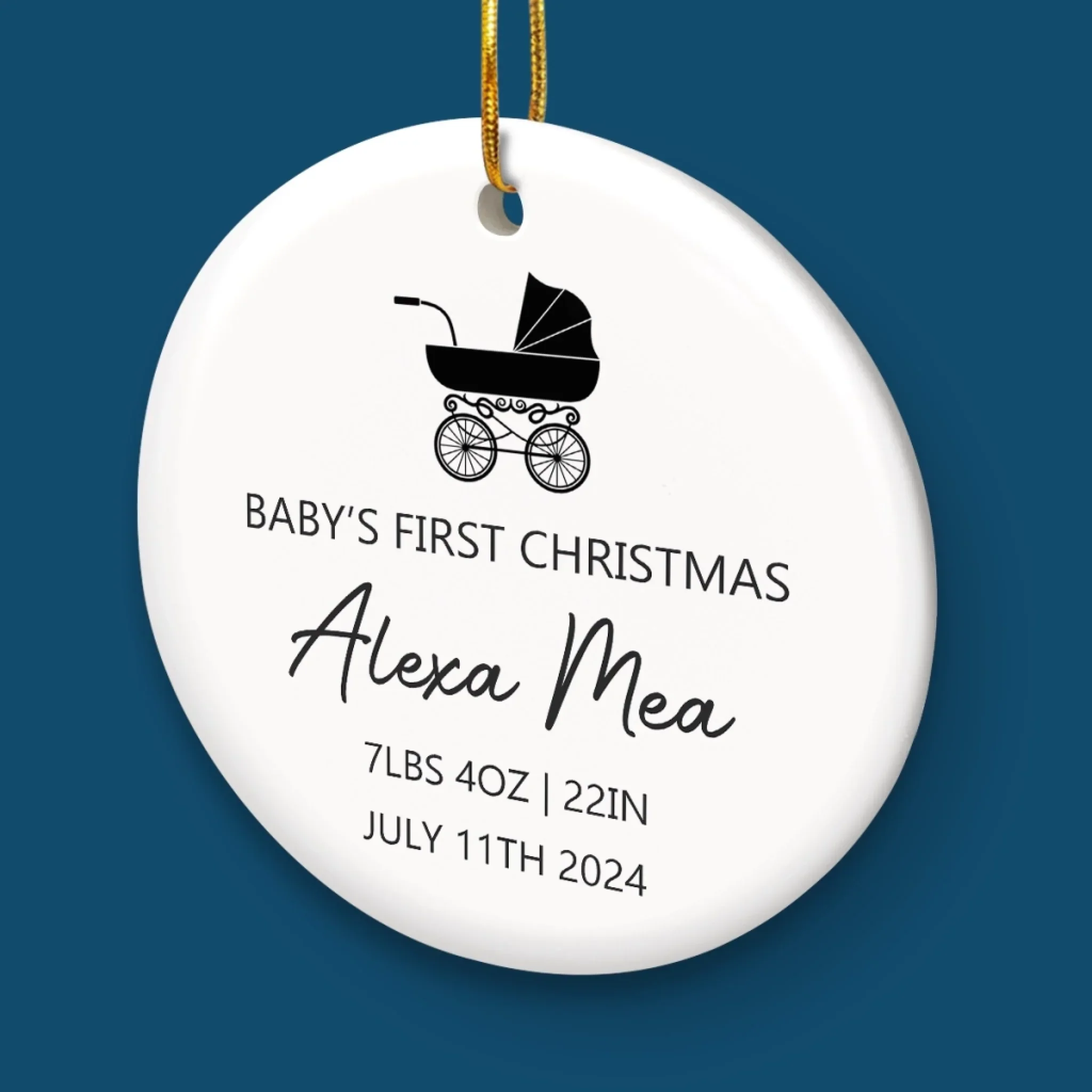 Custom Baby First Christmas Ceramic Ornament - Personalized Christmas Baby Shower, Gender Reveal Gifts For New Moms, New Dads, New Parents - Our Little Wonder - Image 5