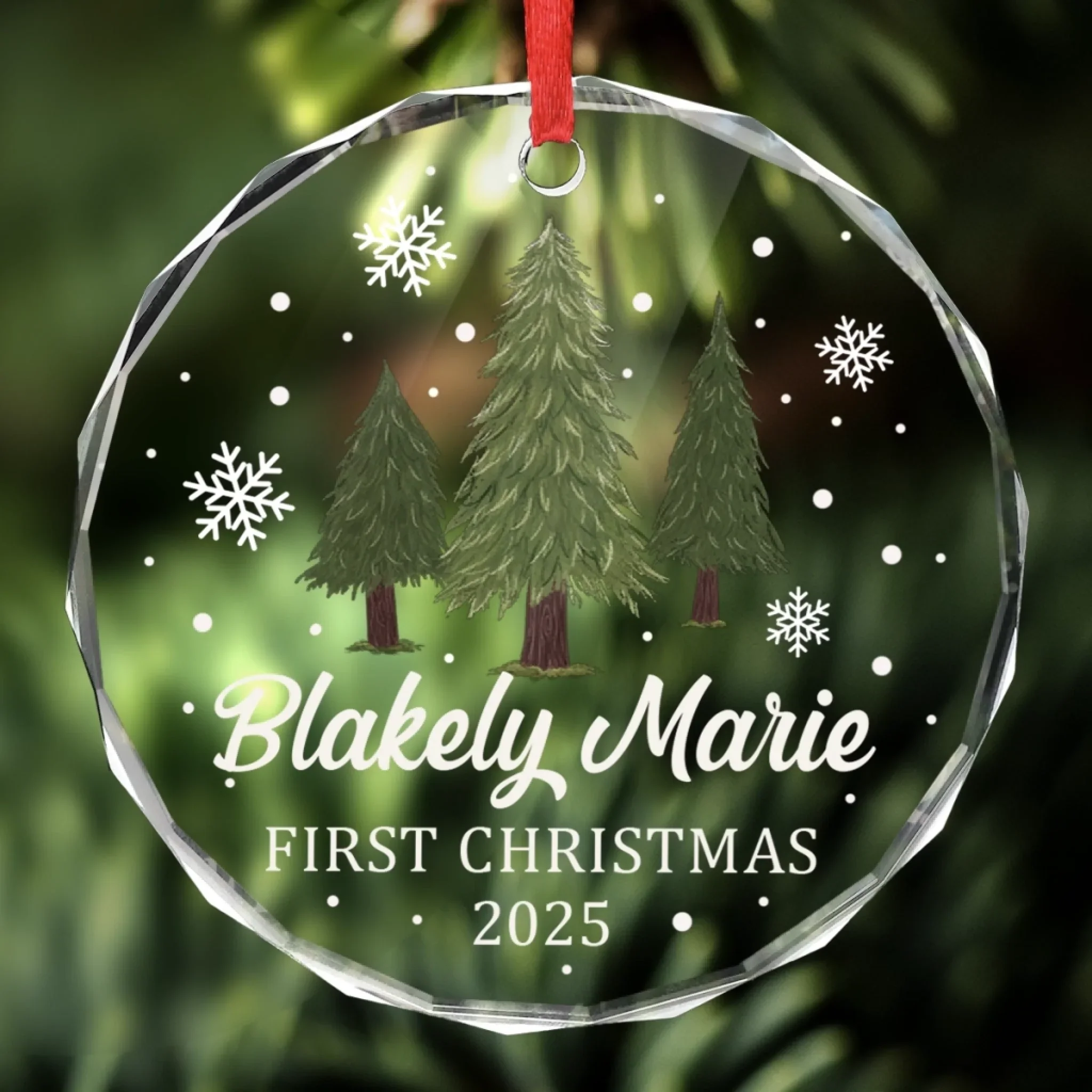 Custom Baby First Christmas Glass Ornament - Personalized Christmas Baby Shower, Gifts For New Moms, New Dads, New Parents - Special Delivery Under The Tree - Image 4