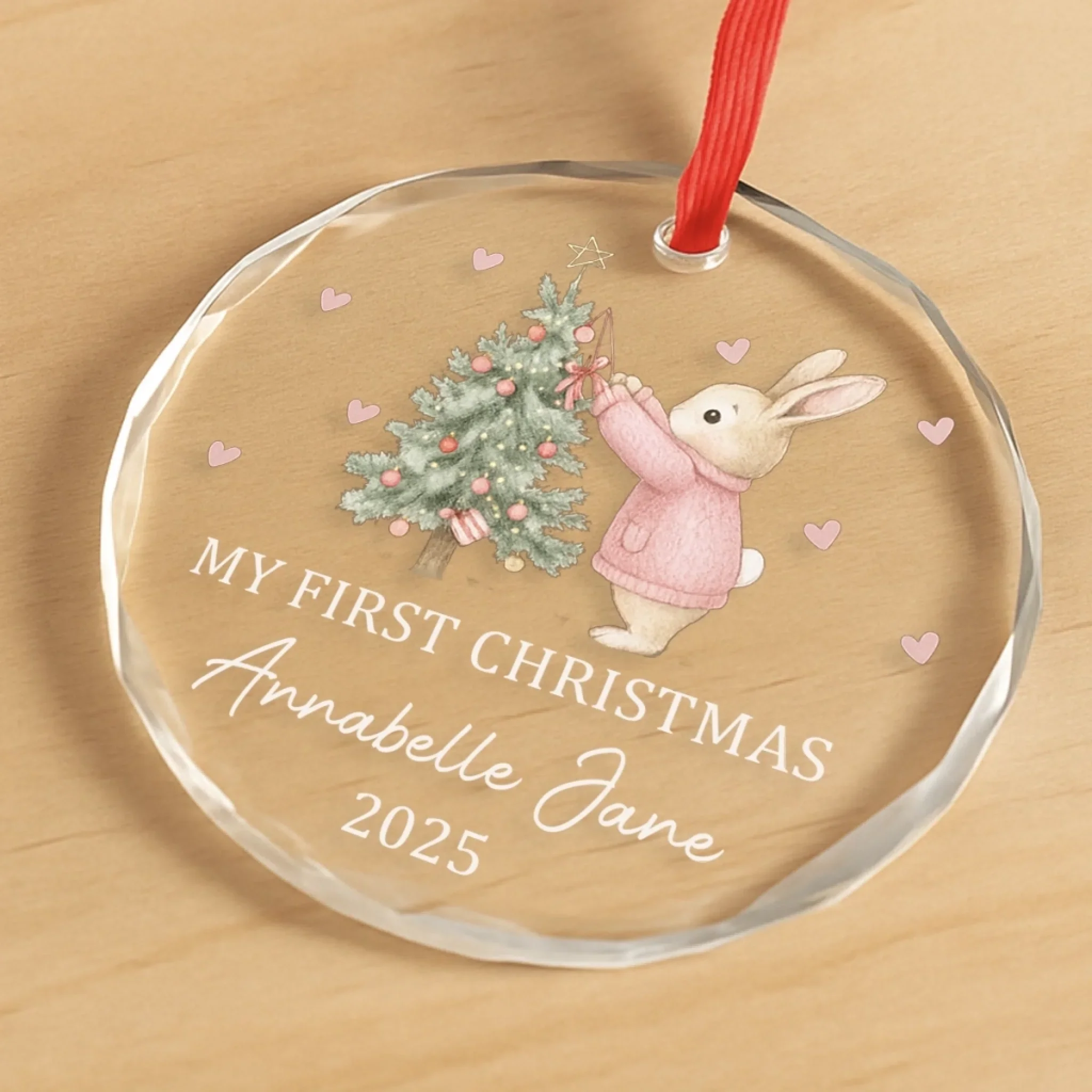 Custom Baby First Christmas Glass Ornament - Personalized Christmas Baby Shower, Gifts For New Moms, New Dads, New Parents - Tiny But Mighty Christmas Cheer - Image 3