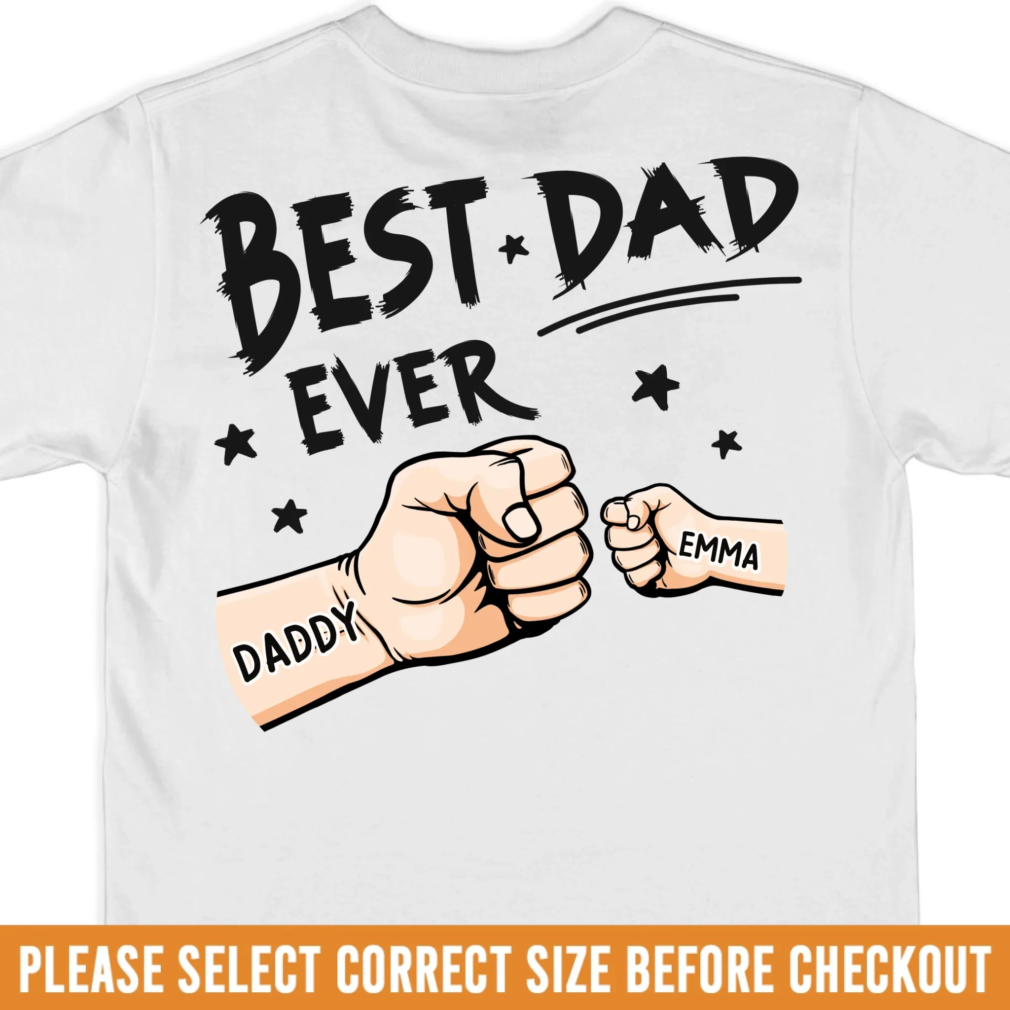 Custom Back Printed Unisex T-shirt, Premium T-shirt, Hoodie - Personalized Birthday Gifts For Dad, Grandpa - You Are My Hero - Image 2