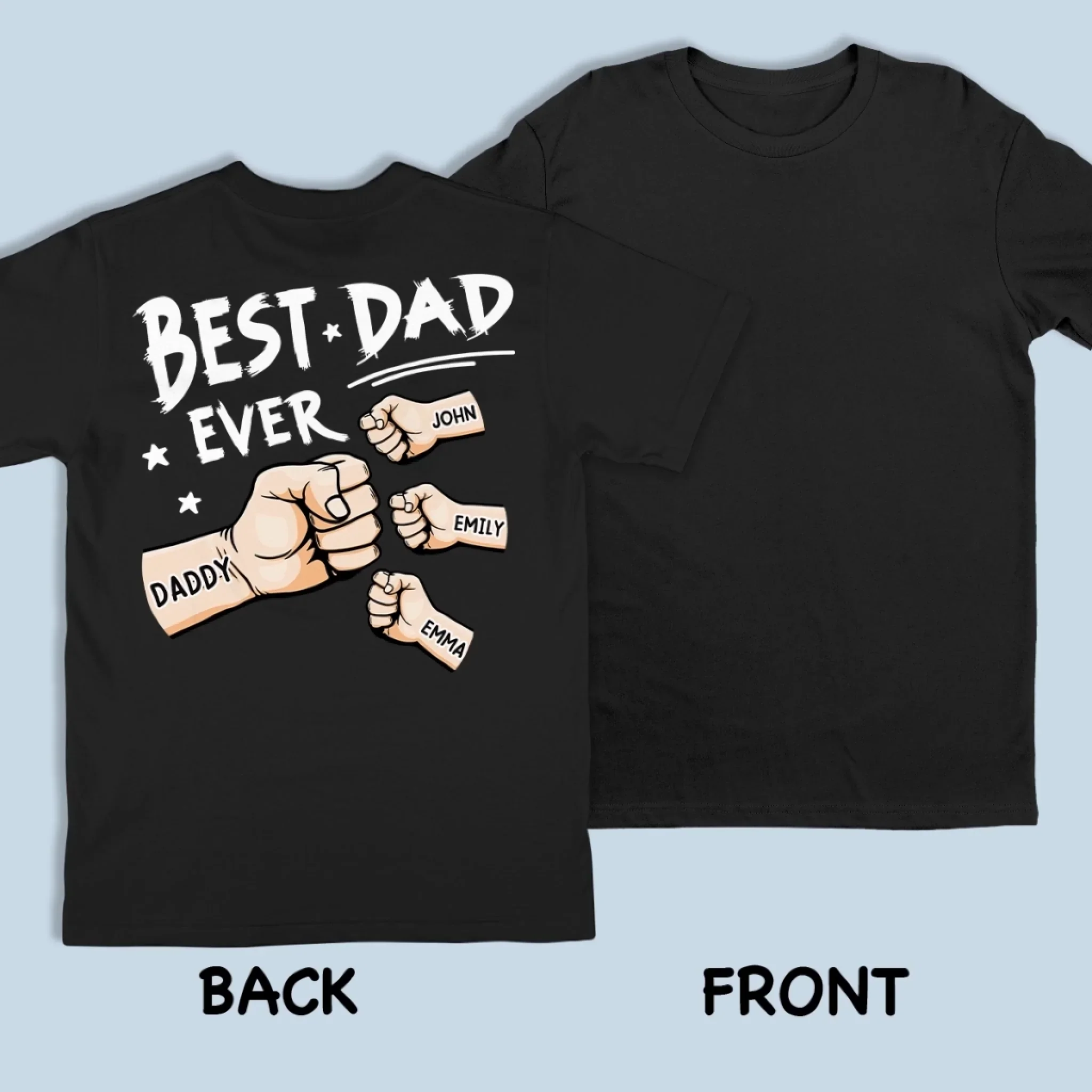 Custom Back Printed Unisex T-shirt, Premium T-shirt, Hoodie - Personalized Birthday Gifts For Dad, Grandpa - You Are My Hero - Image 3