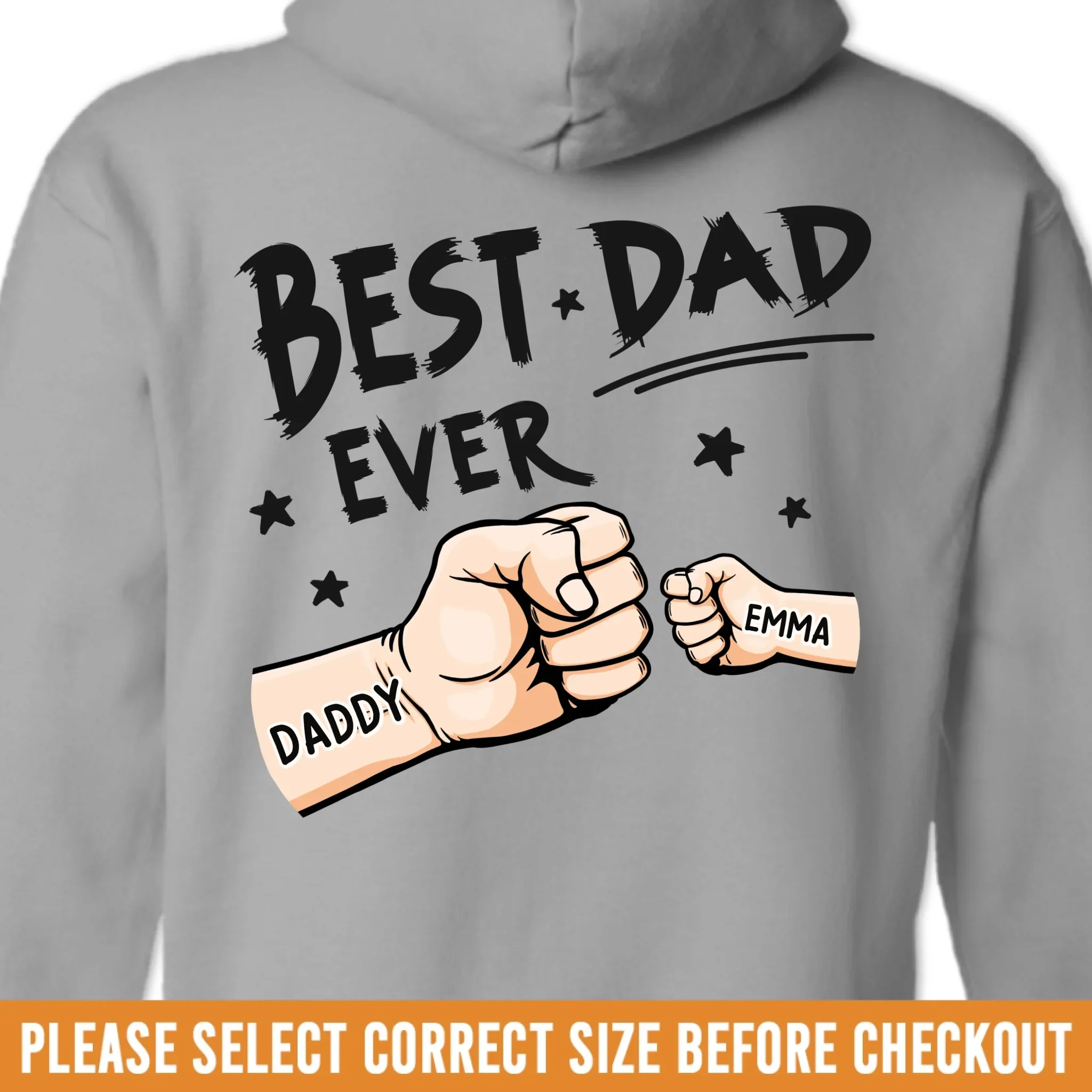 Custom Back Printed Unisex T-shirt, Premium T-shirt, Hoodie - Personalized Birthday Gifts For Dad, Grandpa - You Are My Hero - Image 9
