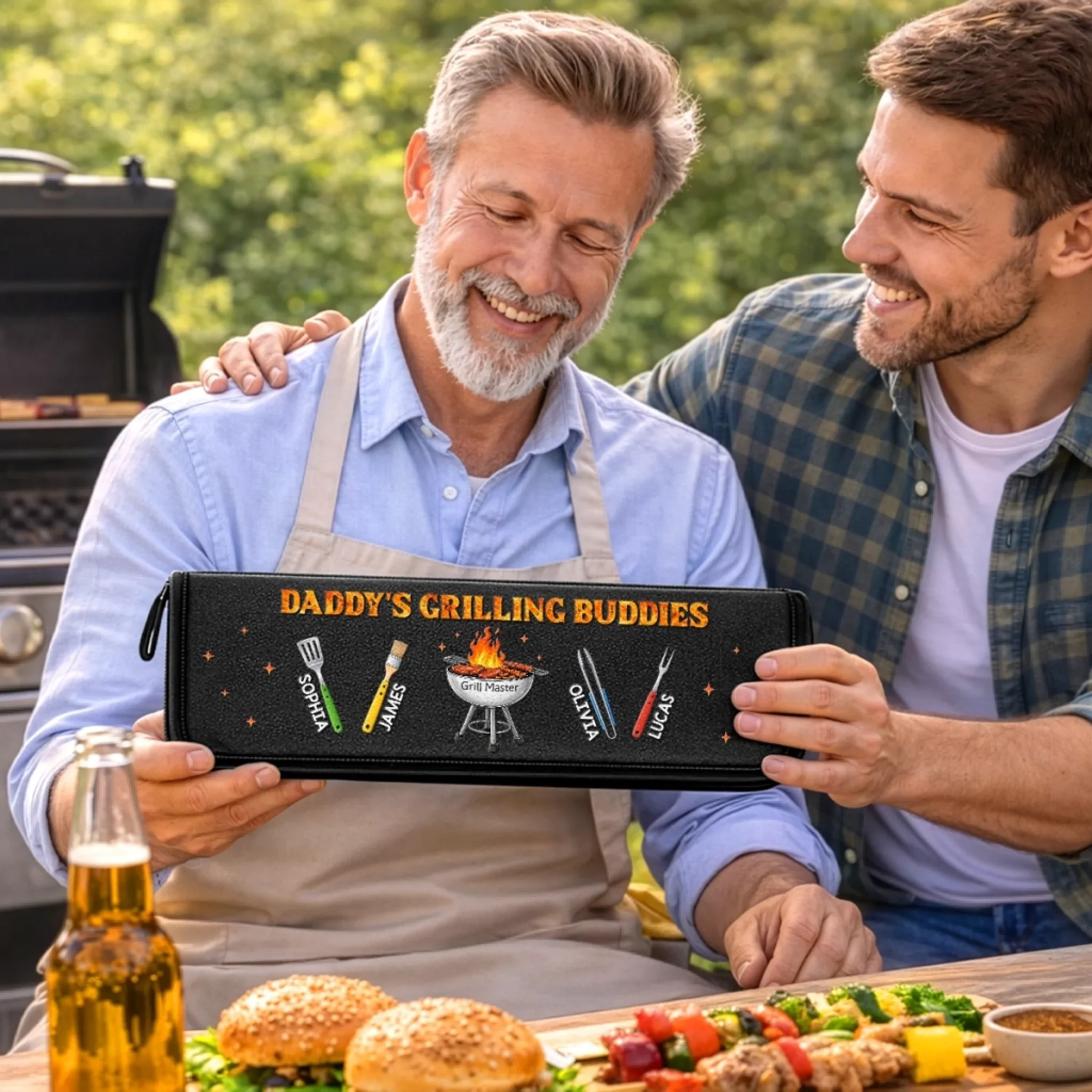 Custom BBQ Tool Set With Storage Bag - Personalized Father's Day Birthday Gifts For Dad, Grandpa - Daddy's Grilling Buddy - Image 3