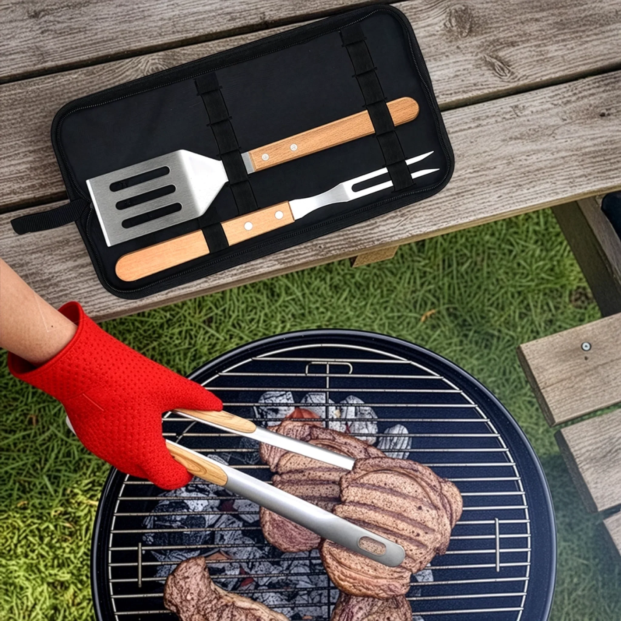 Custom BBQ Tool Set With Storage Bag - Personalized Father's Day Birthday Gifts For Dad, Grandpa - Daddy's Grilling Buddy - Image 5