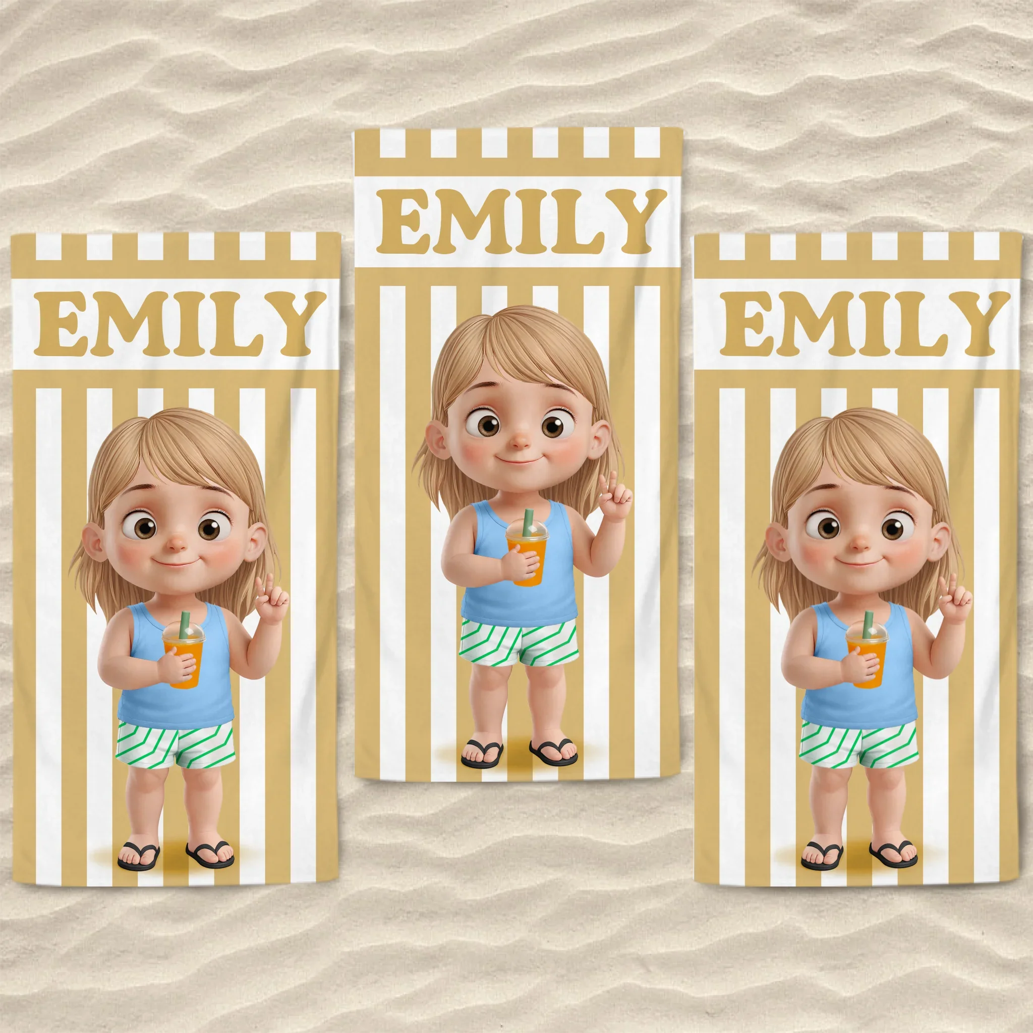 Custom Beach Towel - Personalized Summer Vacation And Travel Gifts For Family, Kids - Poolside Cuteness Overload - Image 7