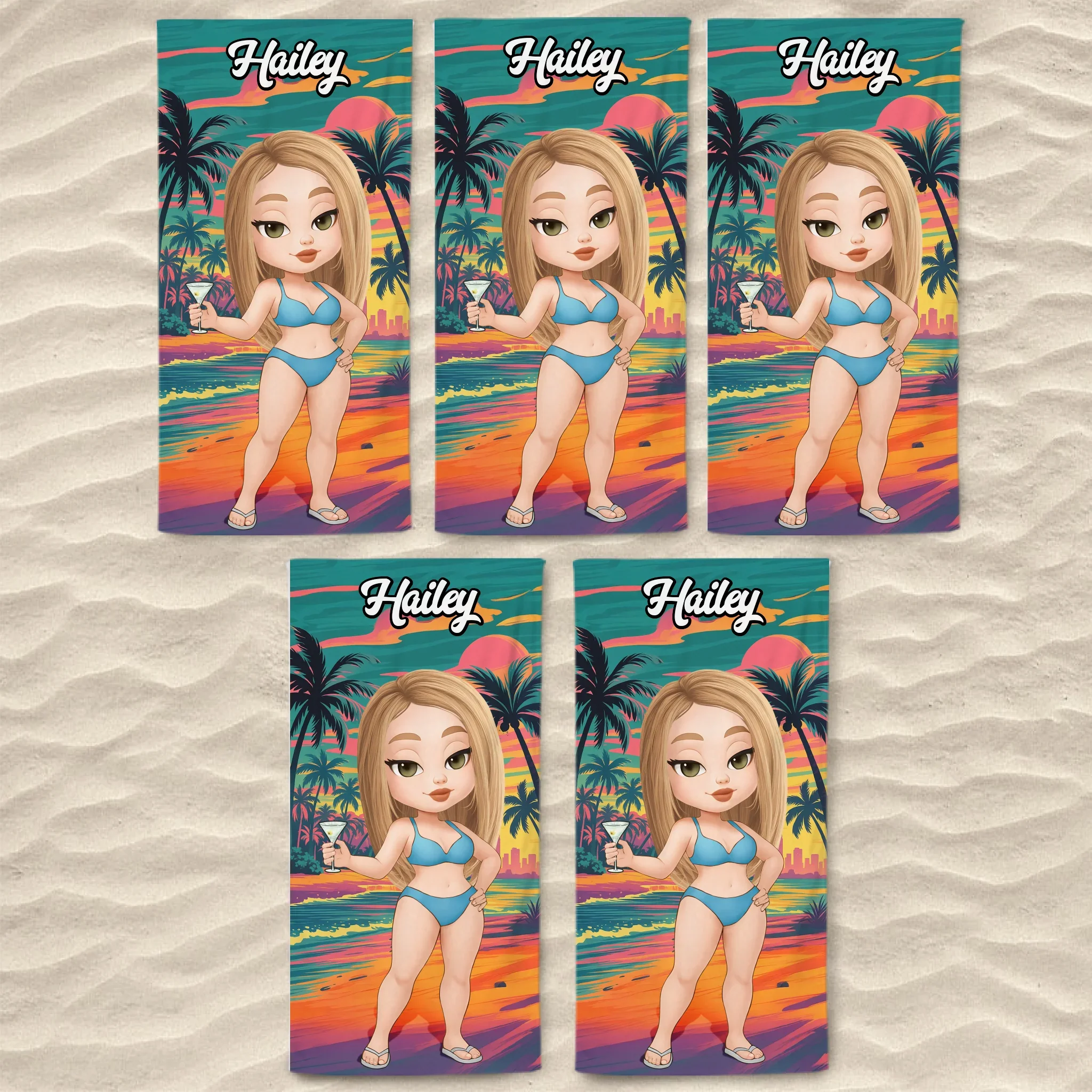 Custom Beach Towel - Personalized Summer Vacation And Travel Gifts For Women, Men - Sandy Toes, Sassy Nose - Image 10