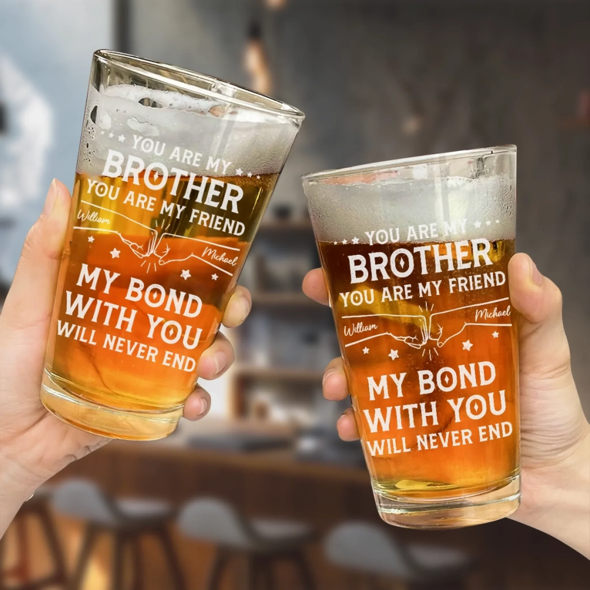 Custom Beer Glass - Personalized Birthday Gifts For Dad, Brother, Sister - Cheers To Good Times - Image 4