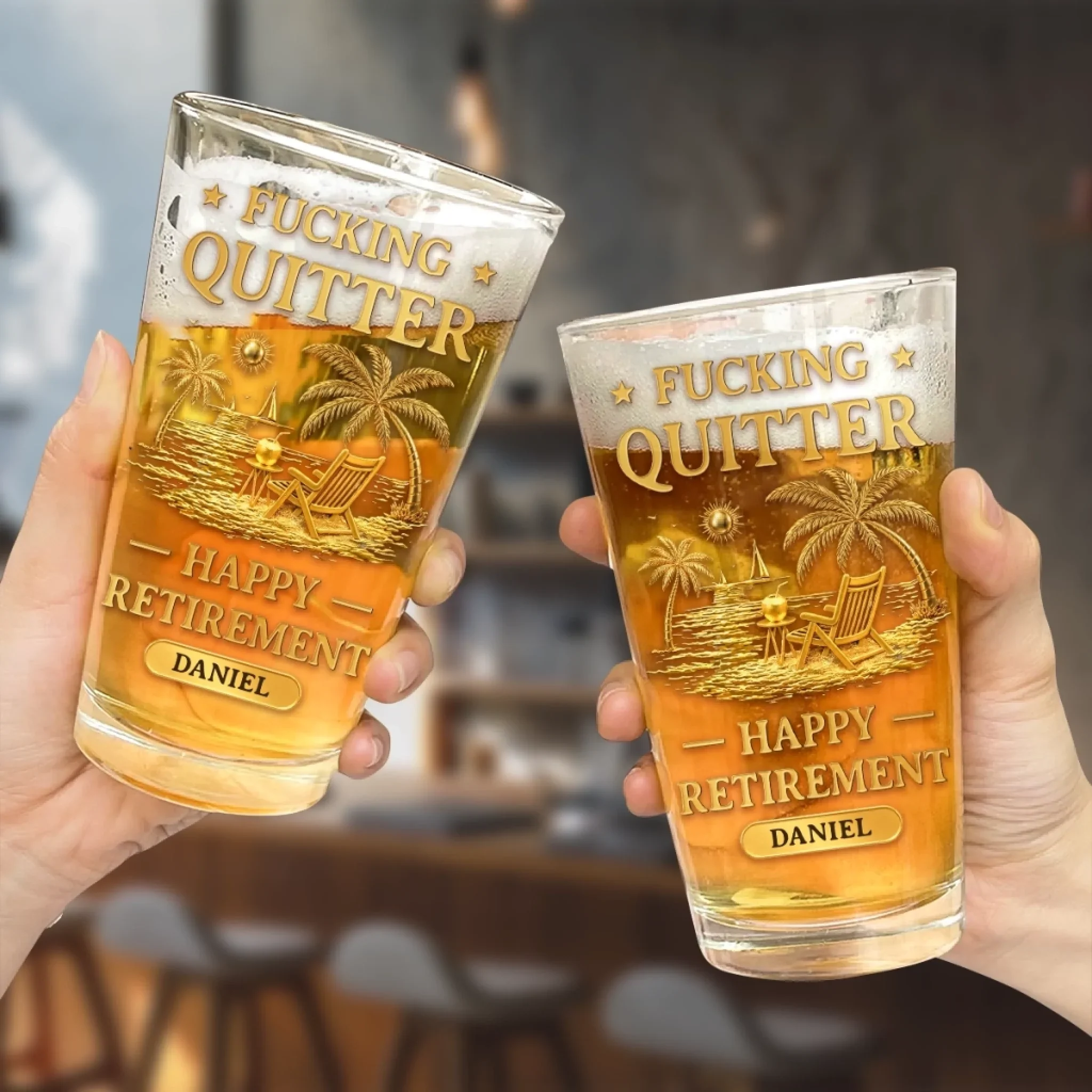 Custom Beer Glass - Personalized Retirement Gifts For Women, Men - The Best Is Yet To Pour - Image 3