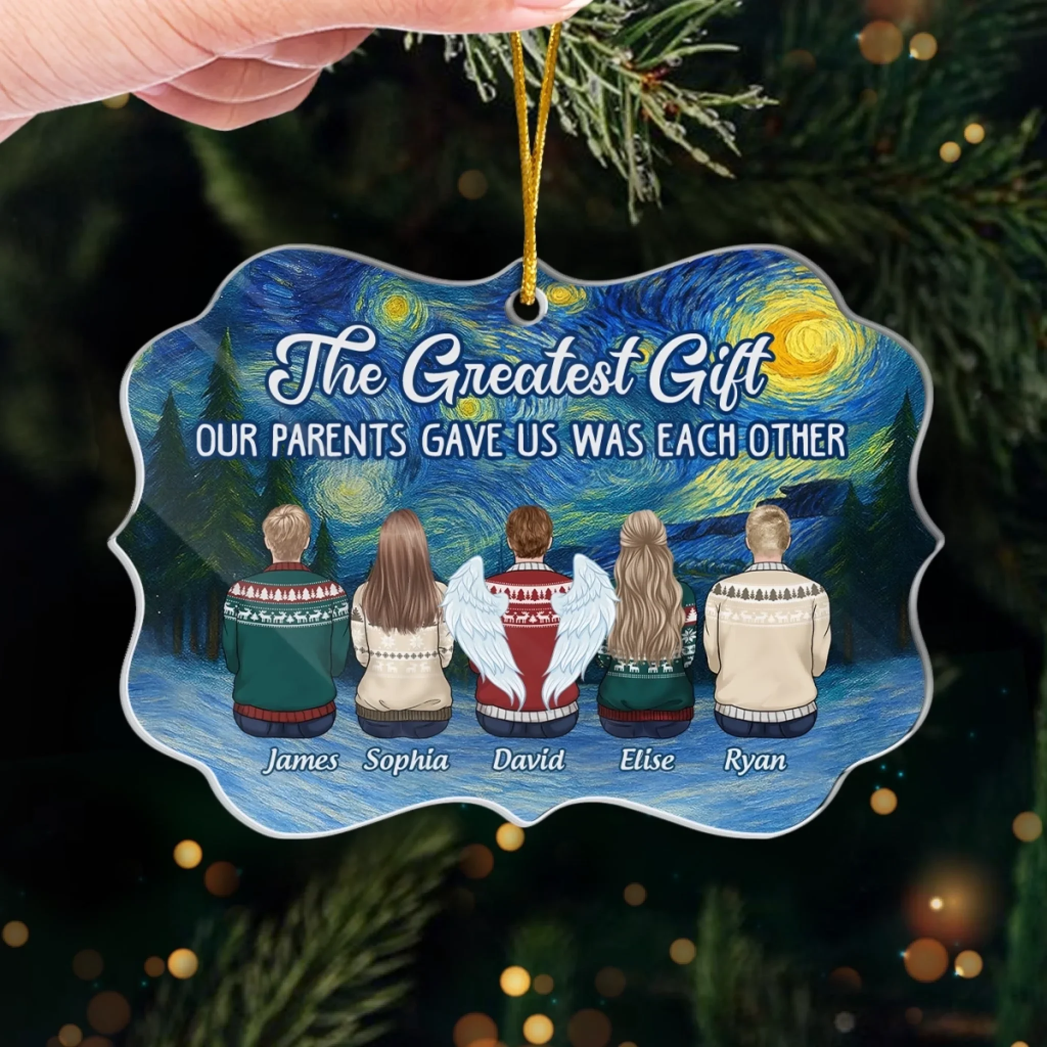 Custom Benelux Shaped Acrylic Ornament - Personalized Christmas Birthday Gifts For Brother, Sister - Family Forever - Image 4
