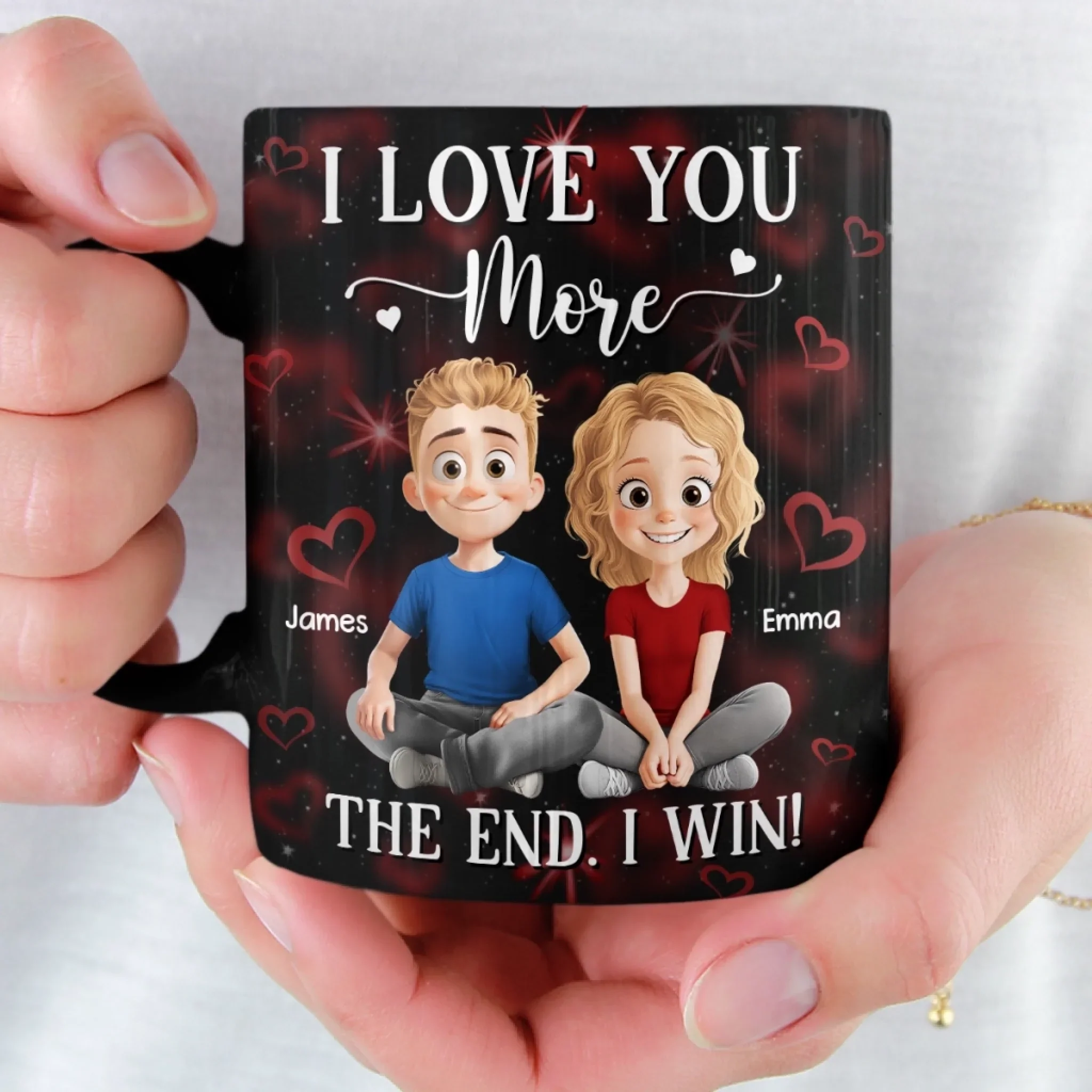 Custom Black Mug - Personalized Anniversary Wedding Gifts For Husband And Wife, Him And Her - We Keep Finding Each Other - Image 3