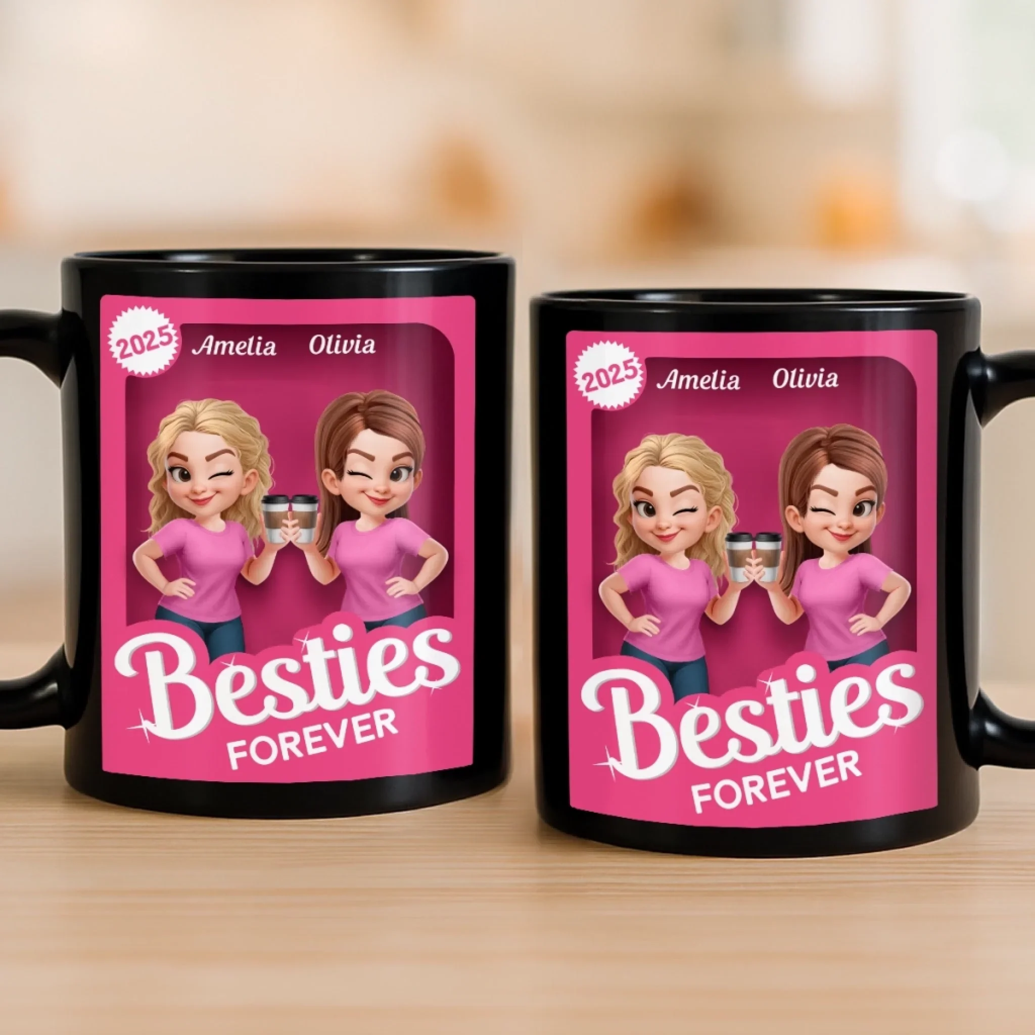 Custom Black Mug - Personalized Best Friend Birthday Gifts For Women, Besties, Sisters, BFF - Partners In Crime - Image 4