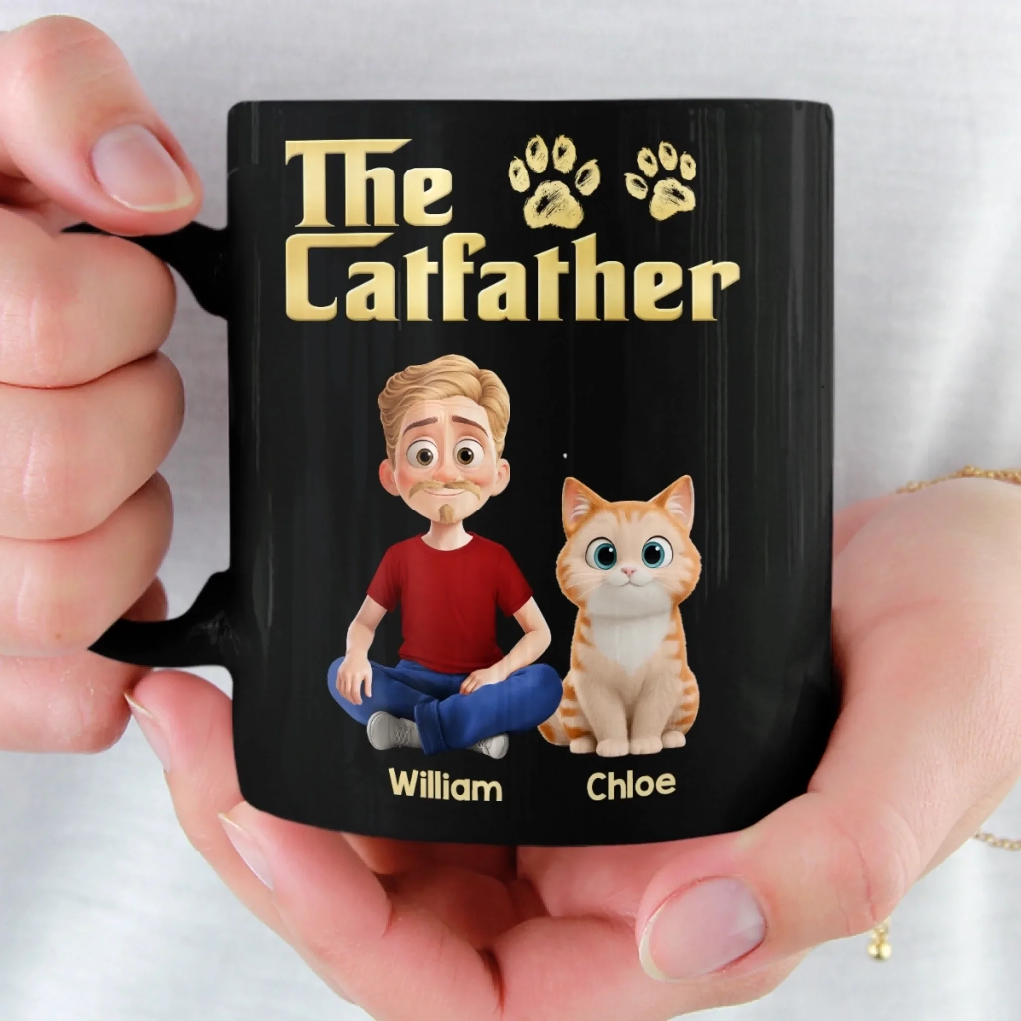 Custom Black Mug - Personalized Birthday Gifts For Cat Lovers, Cat Mom And Dad - This Mug Belongs To The Boss - Image 3