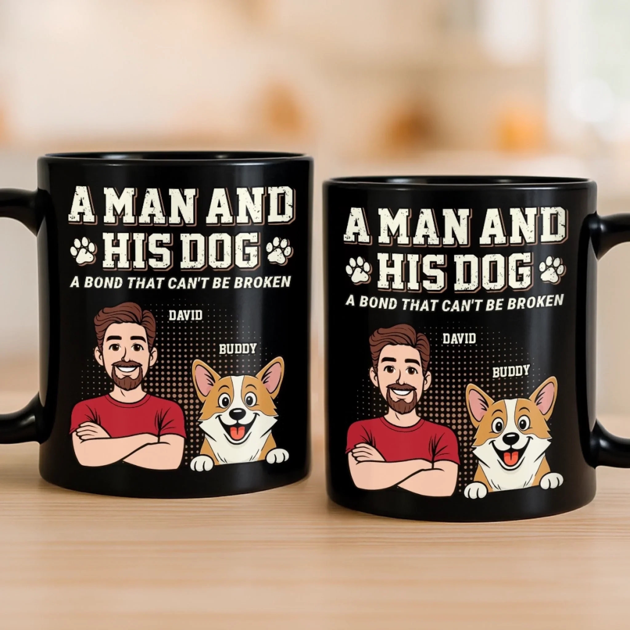 Custom Black Mug - Personalized Birthday Gifts For Dog Lovers, Dog Dad And Mom - Dogs Make Every Day Brighter - Image 3