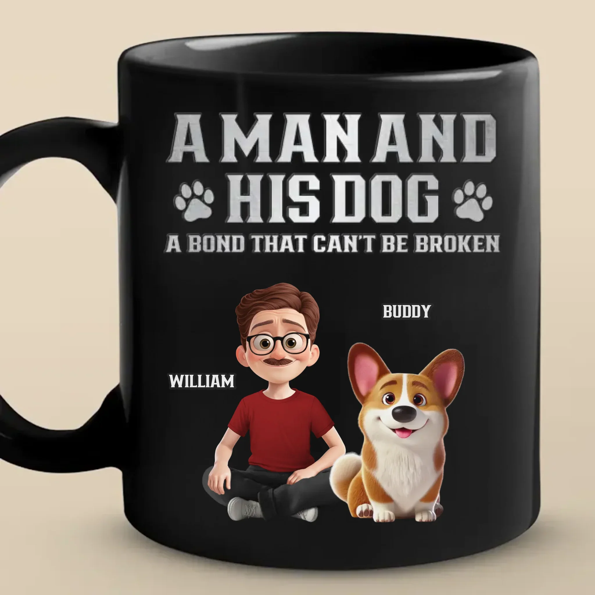 Custom Black Mug - Personalized Birthday Gifts For Dog Lovers, Dog Dad And Mom - Pets Make Every Day Brighter - Image 2