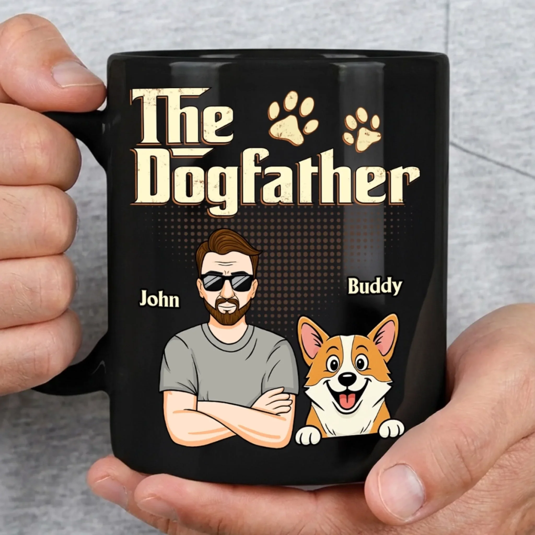 Custom Black Mug - Personalized Birthday Gifts For Dog Lovers, Dog Dad And Mom - Ride Or Die, Paws Included - Image 3