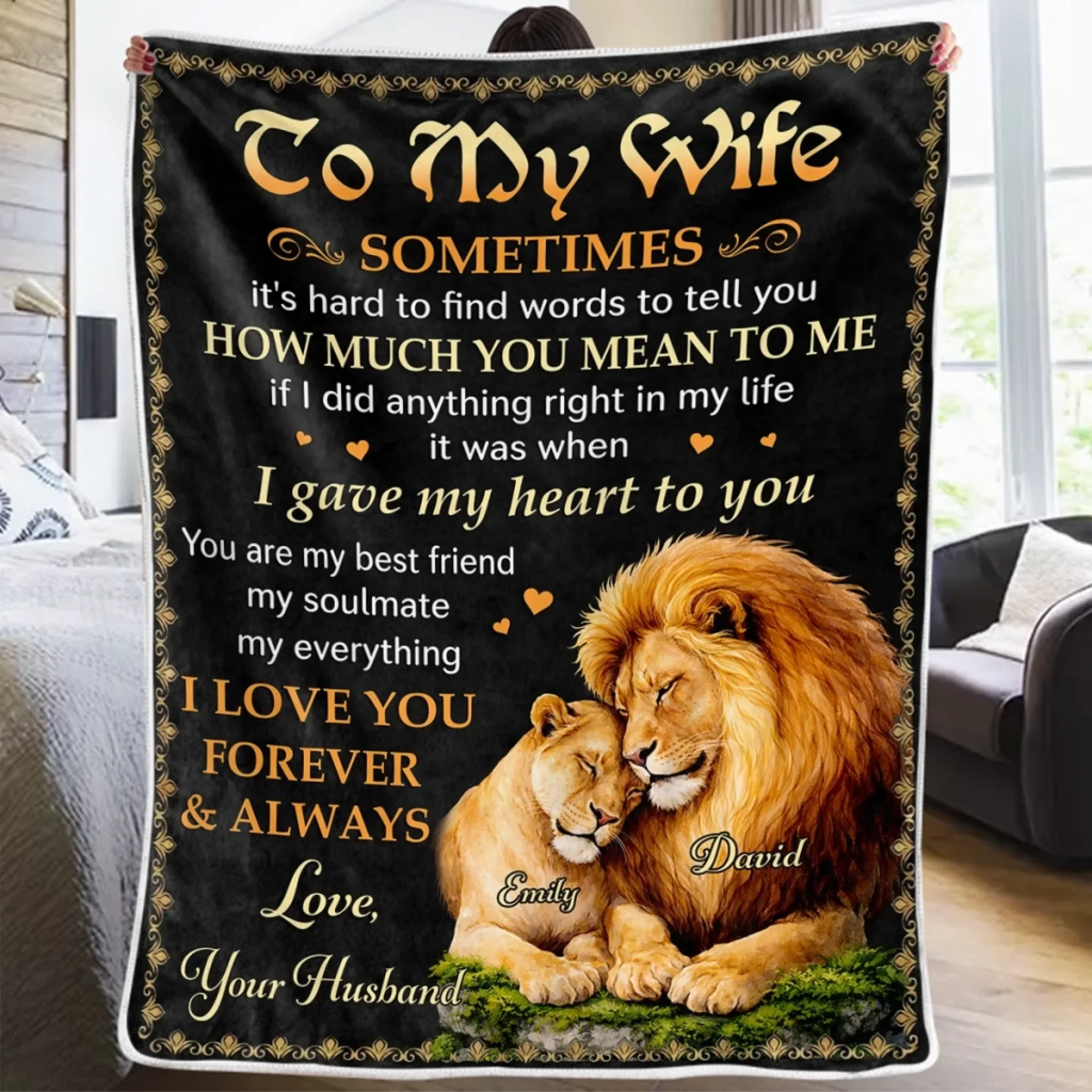 Custom Blanket - Personalized Anniversary Wedding Gifts For Husband And Wife, Him And Her - Two Hearts Growing Forward - Image 4