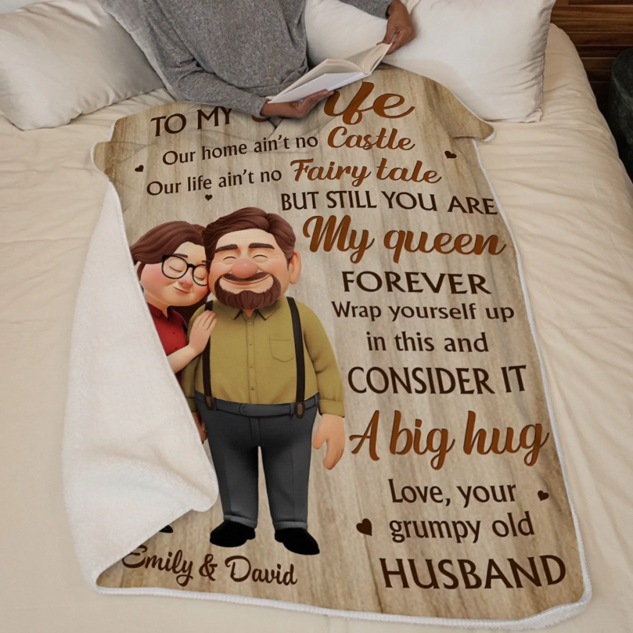 Custom Blanket - Personalized Anniversary Wedding Gifts For Husband And Wife, Him And Her - With You Everything Aligns - Image 7