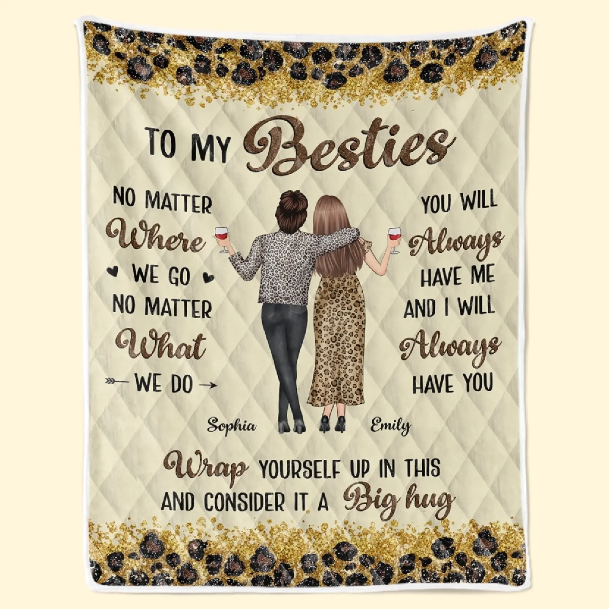Custom Blanket - Personalized Best Friend Birthday Gifts For Women, Besties, Sisters, BFF - Cheers To Endless Friendship - Image 3