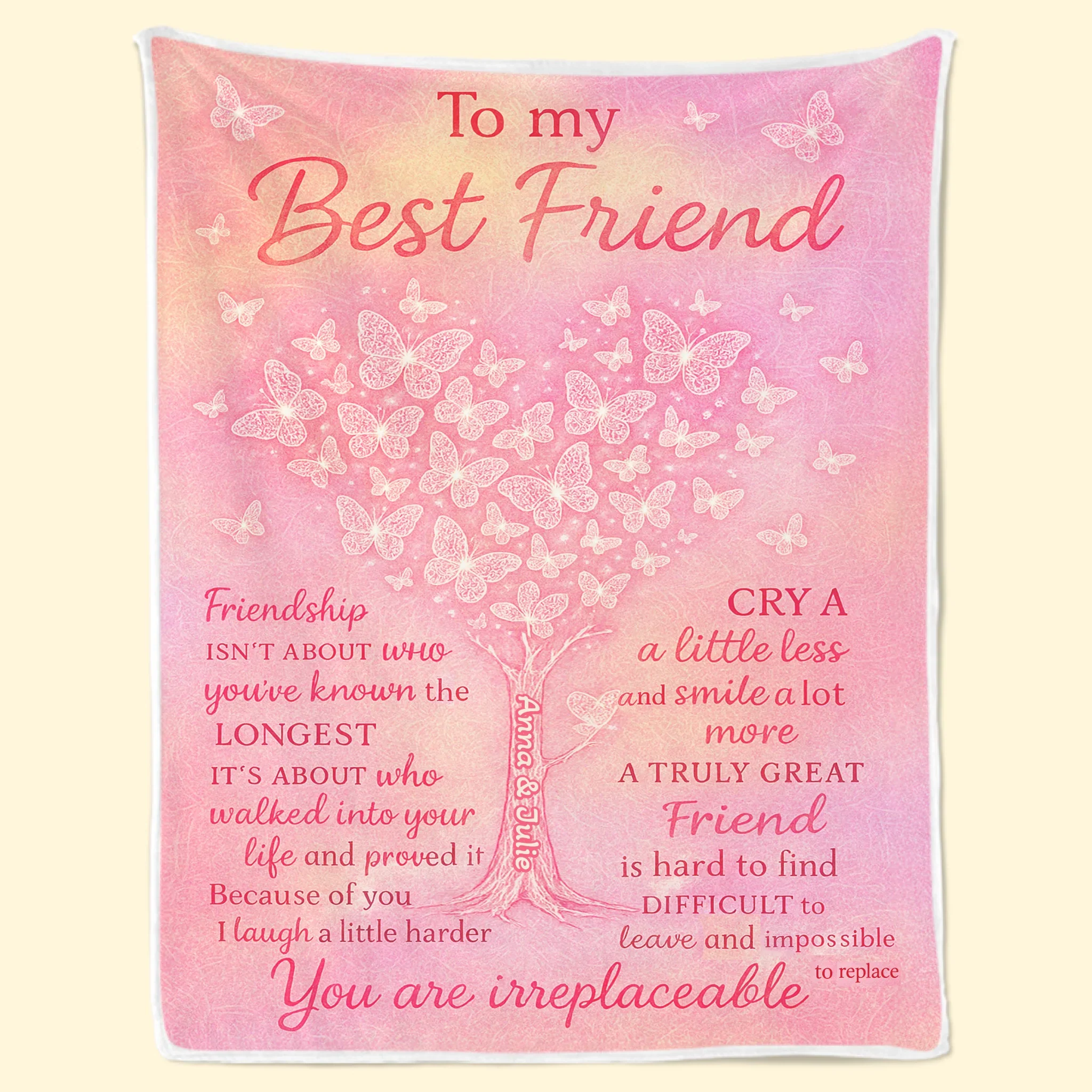 Custom Blanket - Personalized Best Friend Birthday Gifts For Women - True Friends Never Apart - Image 2