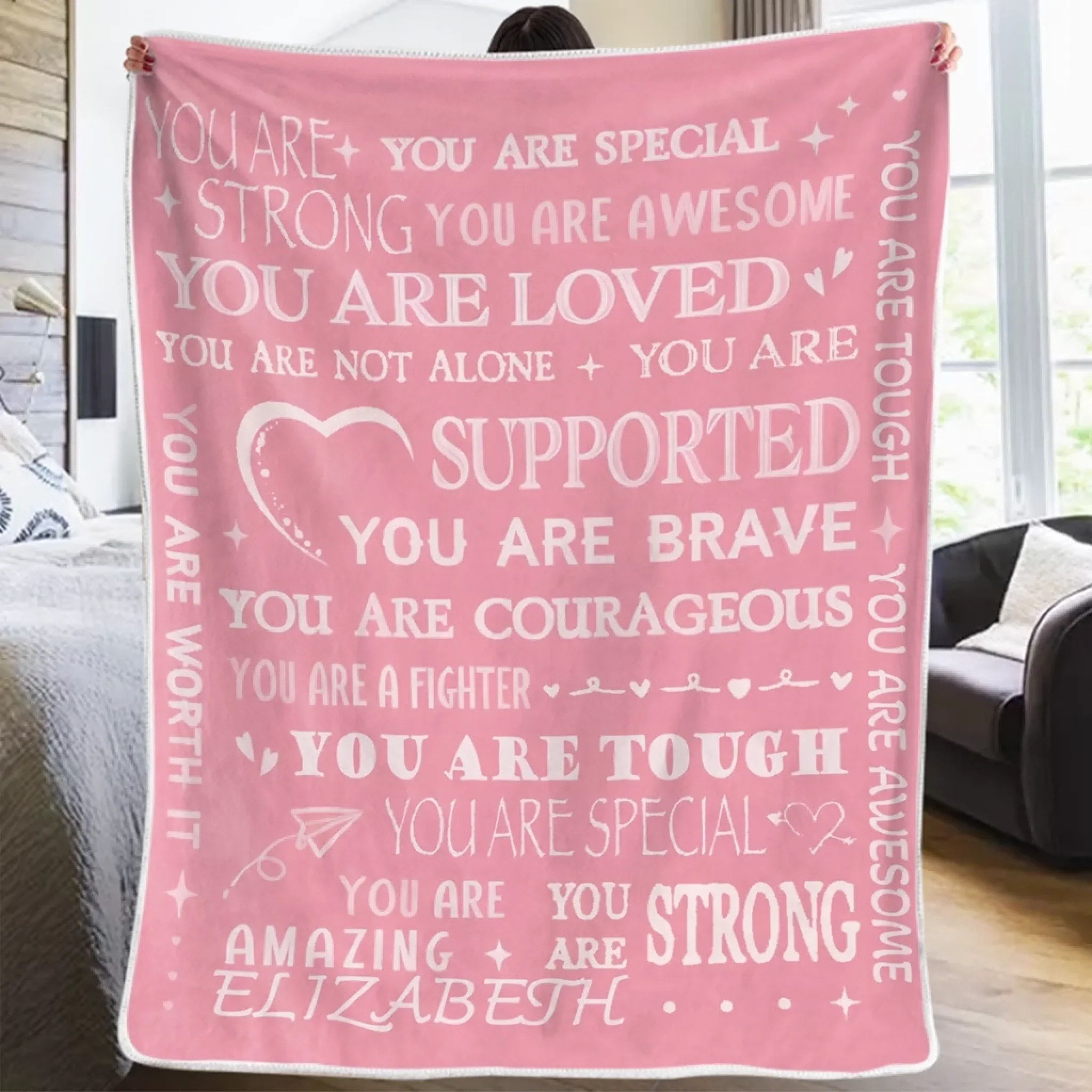 Custom Blanket - Personalized Best Friend Birthday Gifts For Women - You Are Loved And Supported - Image 3