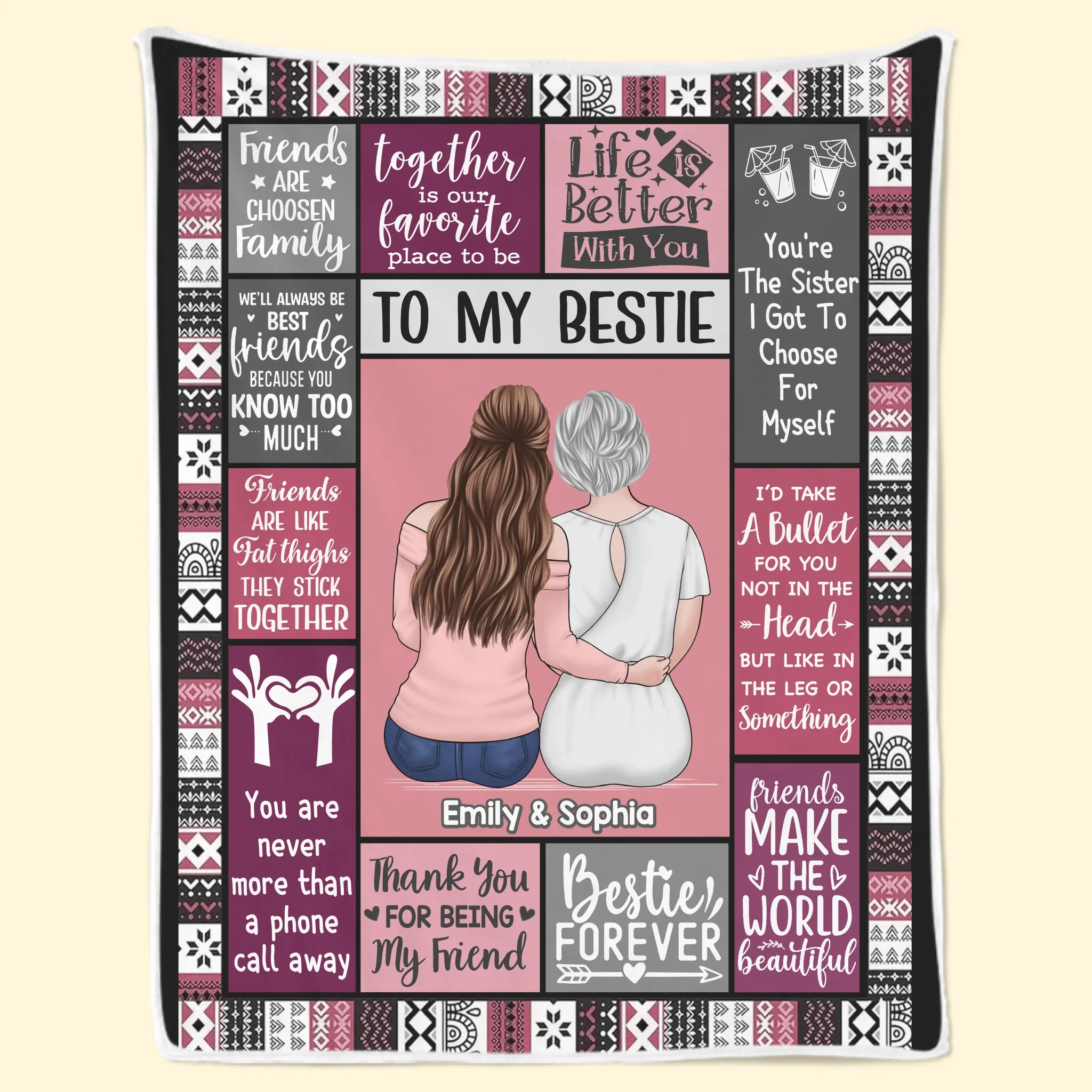Custom Blanket - Personalized Best Friend Christmas Birthday Gifts For Women, Besties, Sisters, BFF - Always Better With My BFF - Image 2