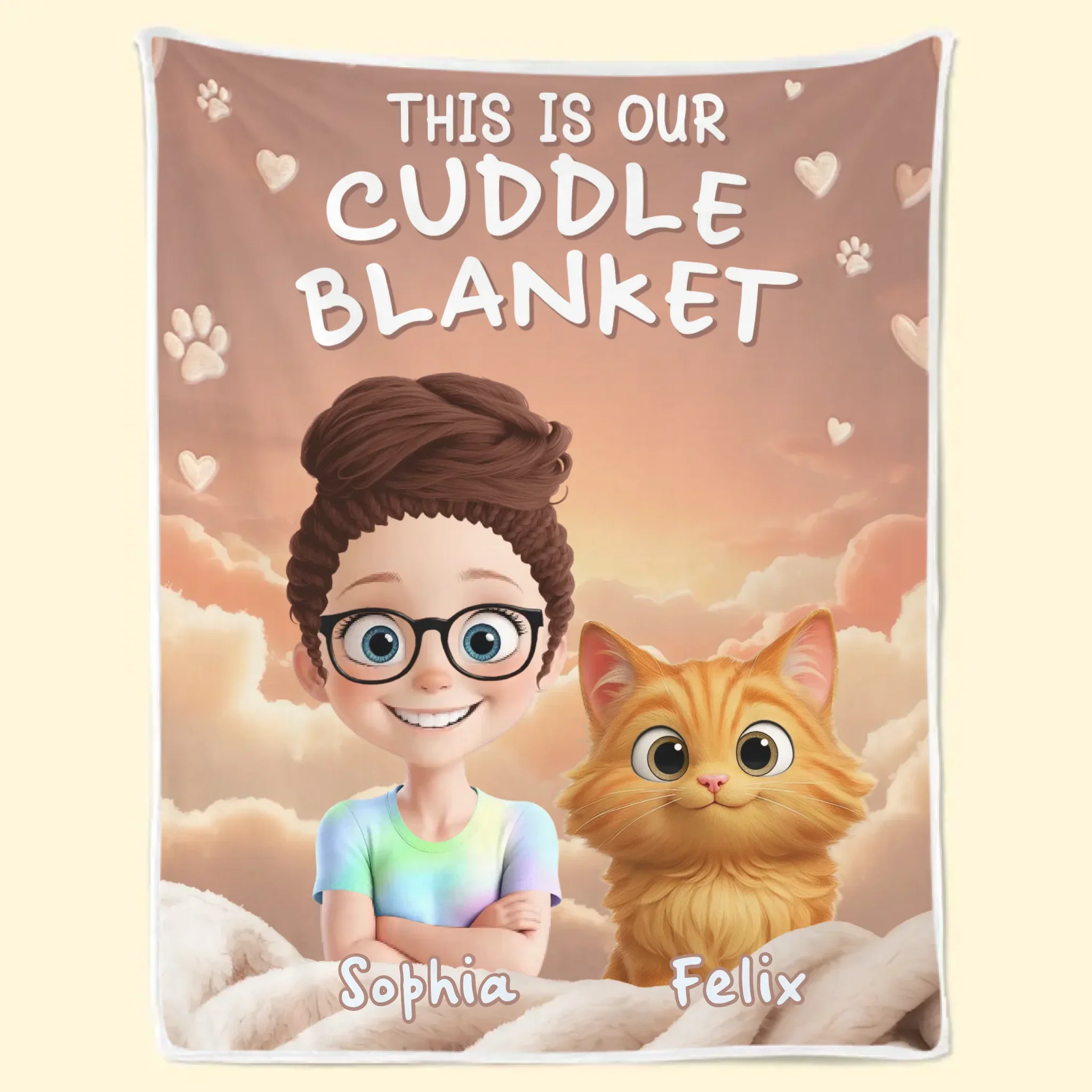 Custom Blanket - Personalized Birthday Gifts For Cat Lovers, Cat Mom And Dad - Tiny Paws Big Love - Image 3