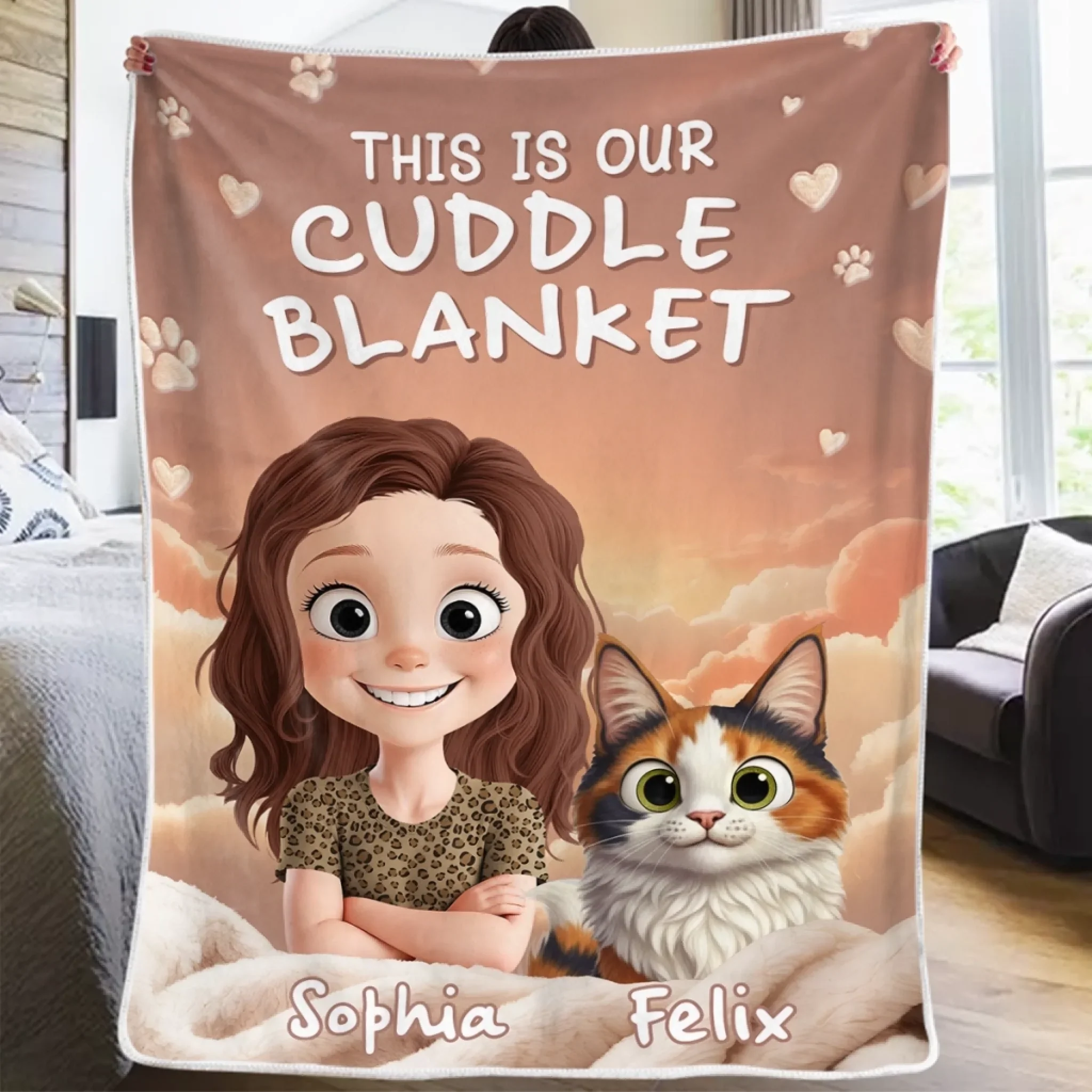 Custom Blanket - Personalized Birthday Gifts For Cat Lovers, Cat Mom And Dad - Tiny Paws Big Love - Image 4