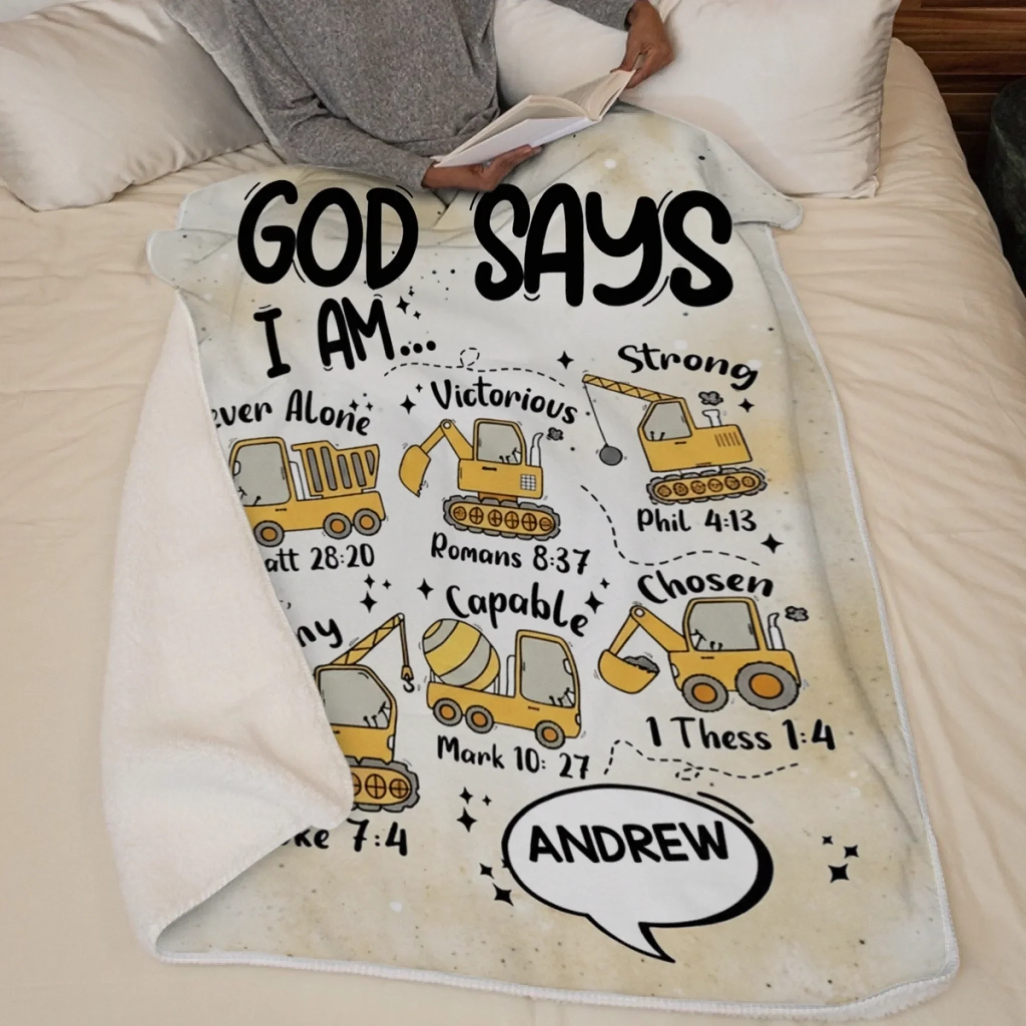 Custom Blanket - Personalized Birthday Gifts For Kids - God Says I Am Truly Loved - Image 6
