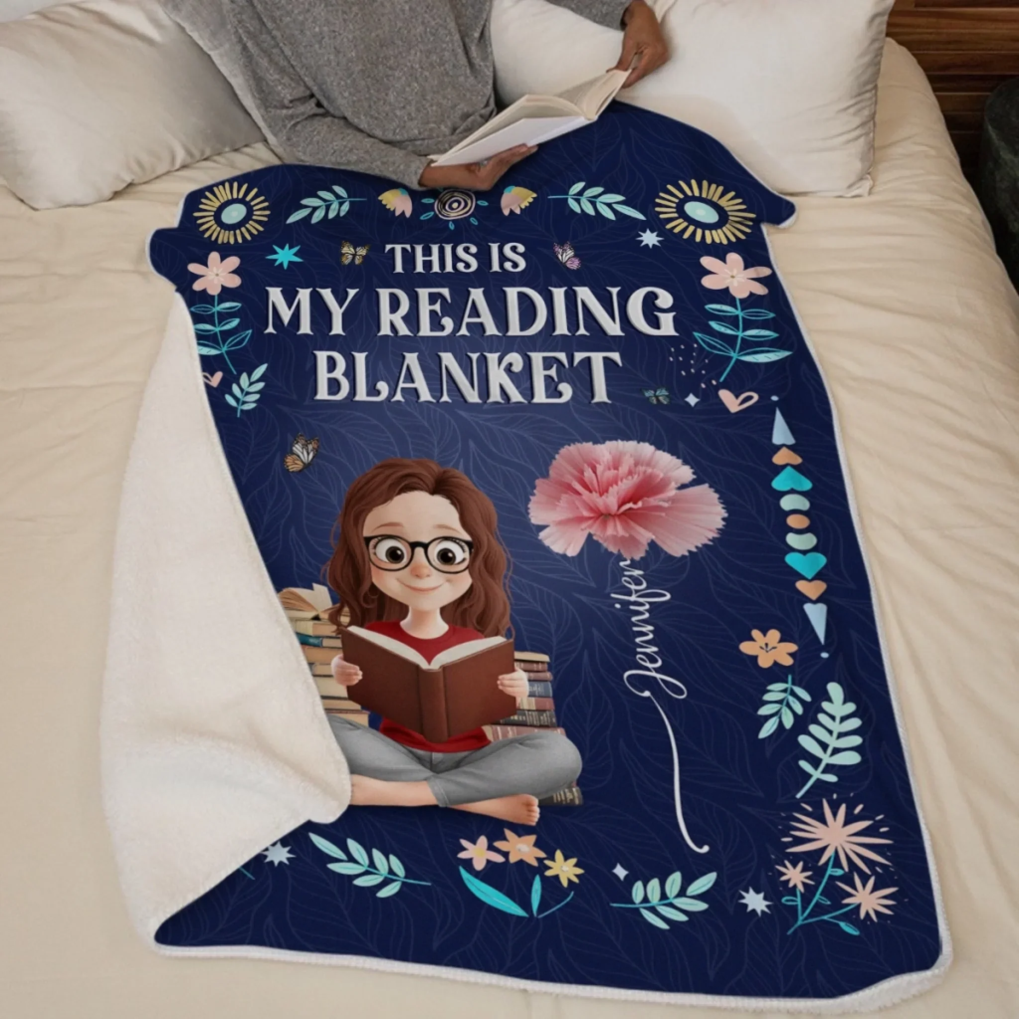 Custom Blanket - Personalized Christmas Bookish Gifts For Book Lovers, Bookworms, Readers - Life’s Better Under A Blanket Of Stories - Image 6