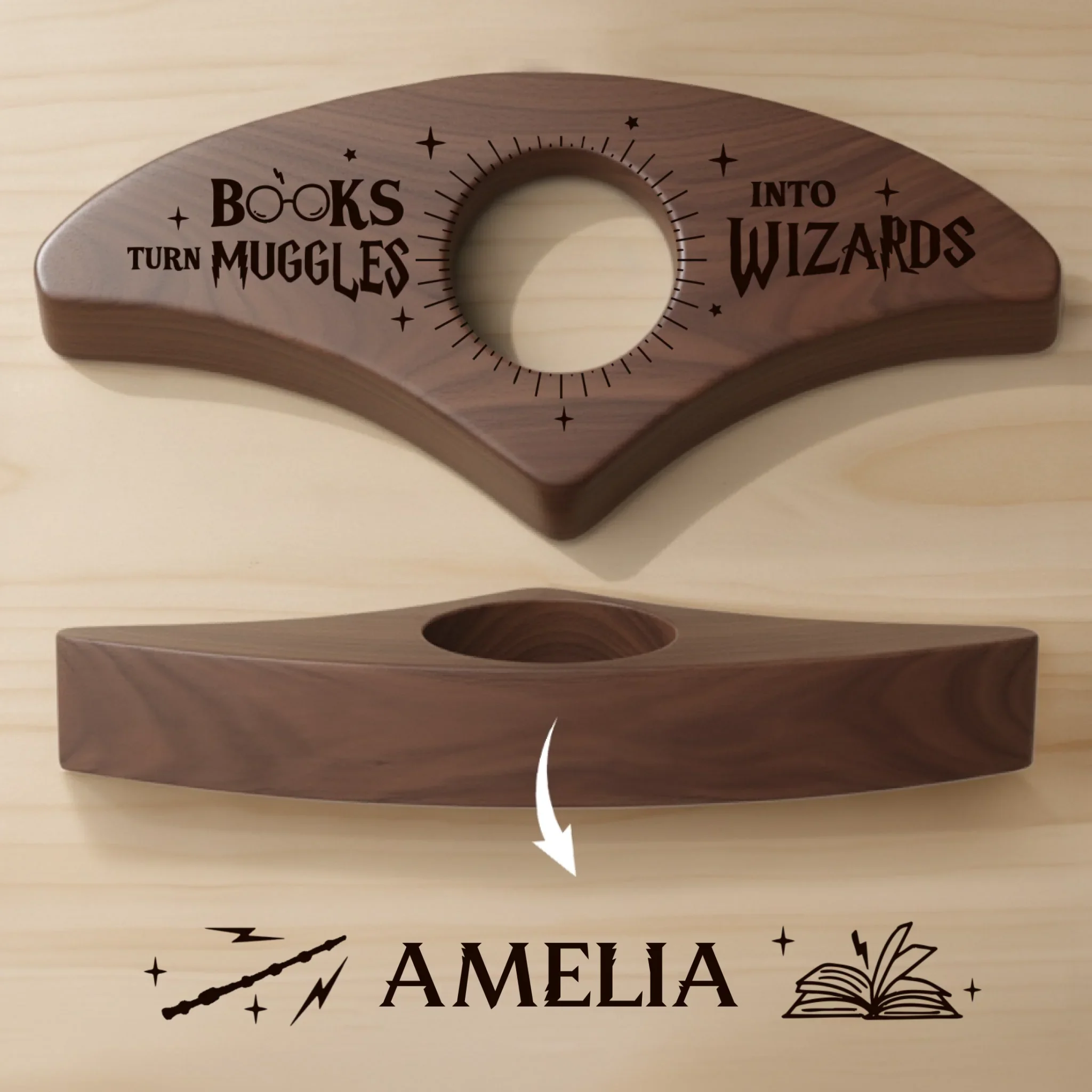 Custom Book Page Holder - Personalized Christmas Bookish Gifts For Book Lovers, Bookworms, Readers - My Patronus Is A Bookworm - Image 3