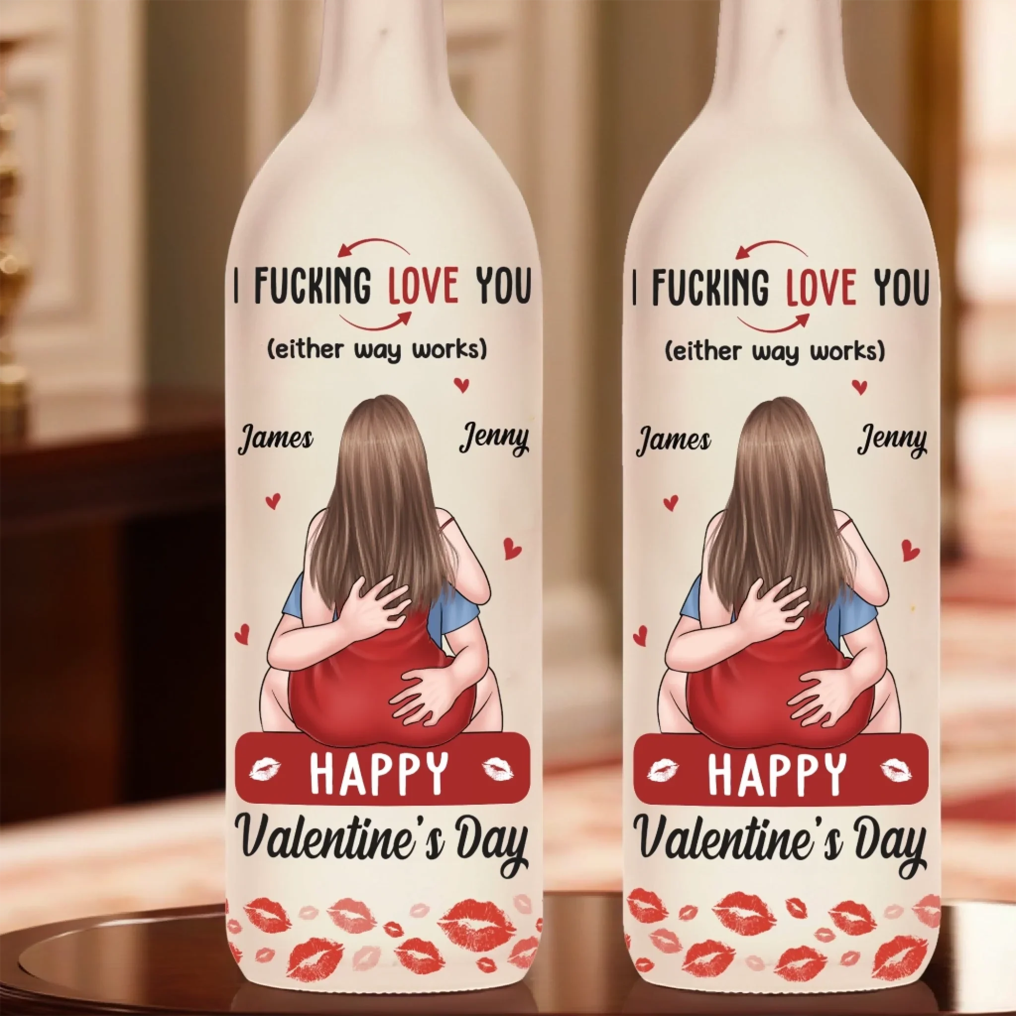 Custom Bottle Lamp - Personalized Anniversary Valentine Wedding Gifts For Husband And Wife, Him And Her - Together We Choose Us - Image 4
