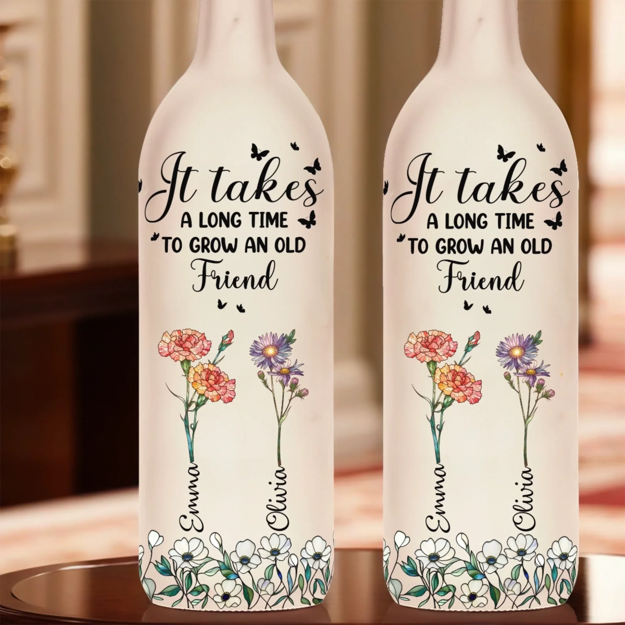 Custom Bottle Lamp - Personalized Best Friend Birthday Gifts For Women, Besties, Sisters, BFF - Friendship That Grows With Time - Image 4