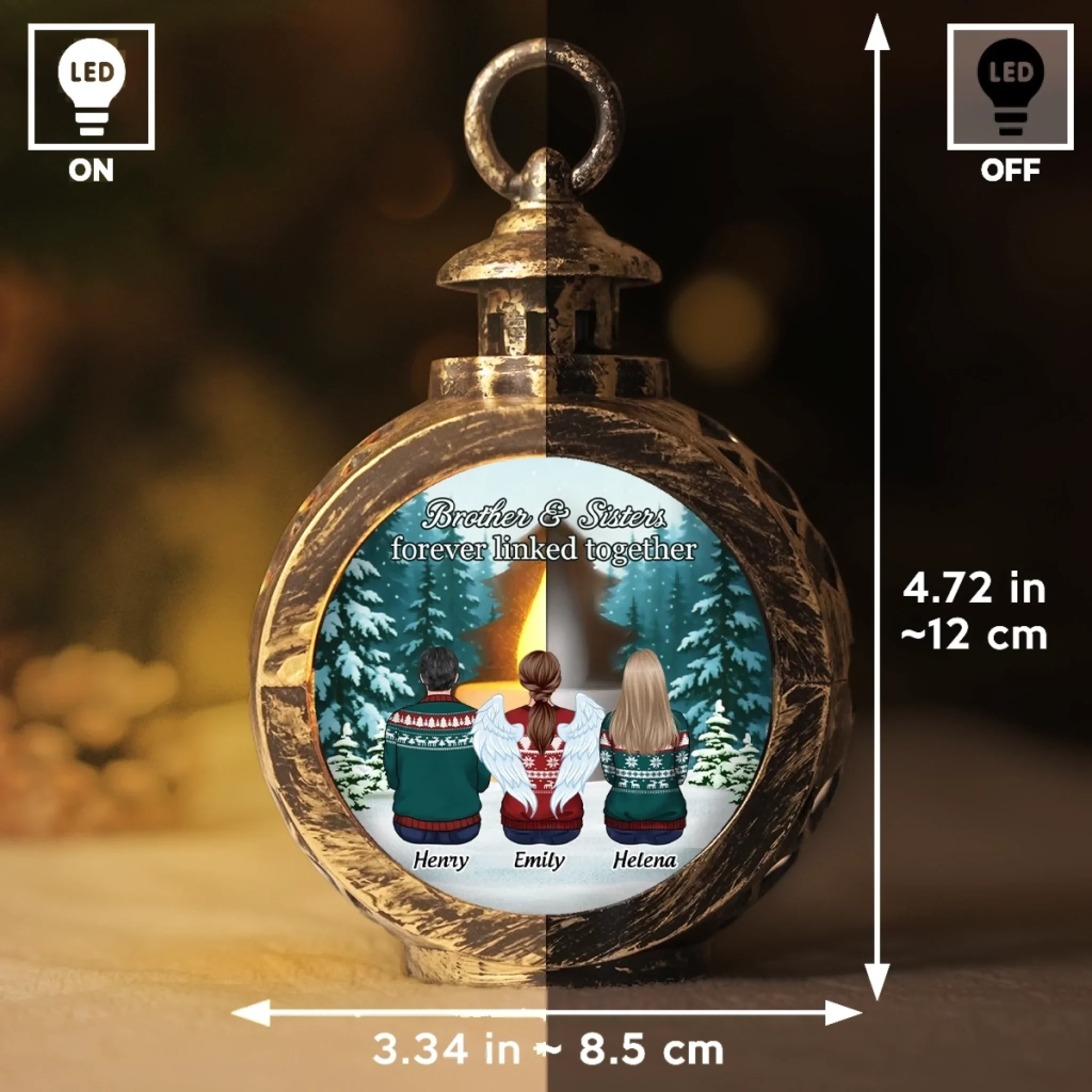 Custom Candlelight Lantern Ornament -  Personalized Christmas Birthday Gifts For Brother, Sister - Keep The Light Within - Image 6