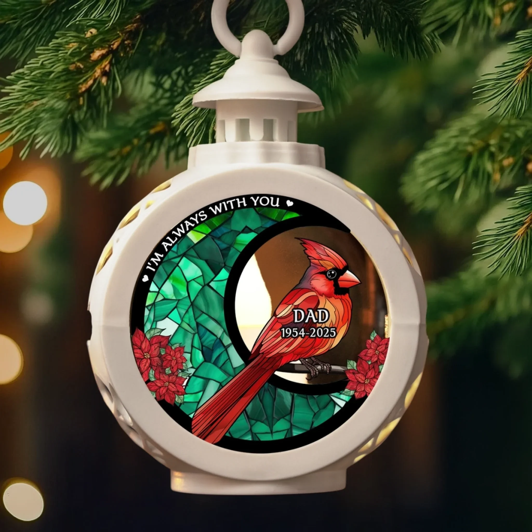 Custom Candlelight Lantern Ornament - Personalized Christmas Memorial Sympathy Gifts For Loss Of Mom, Dad - Still By My Side, Just Out Of Sight - Image 5